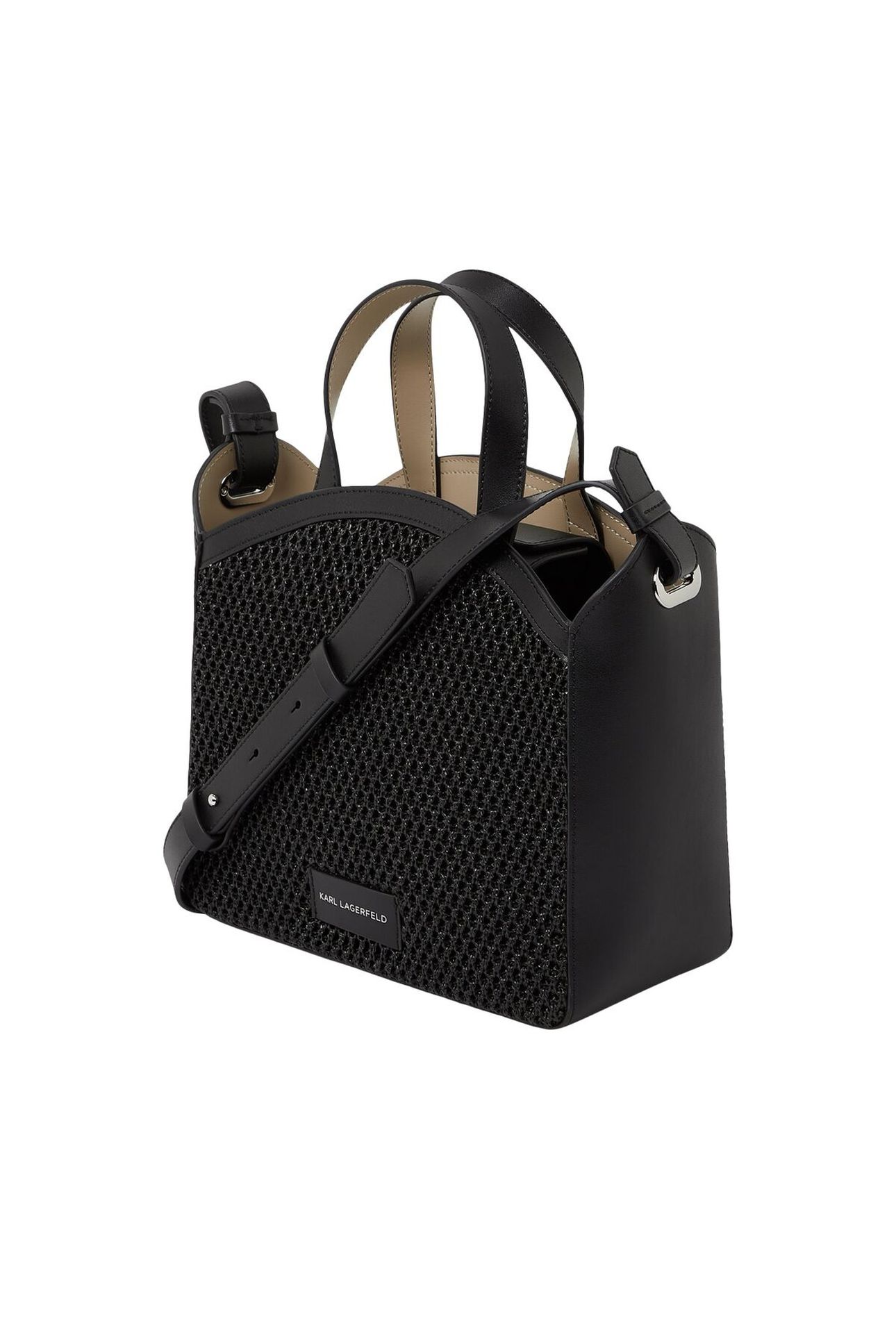 K/CIRCLE SM TOTE RAFFIA MESH BLACK 3