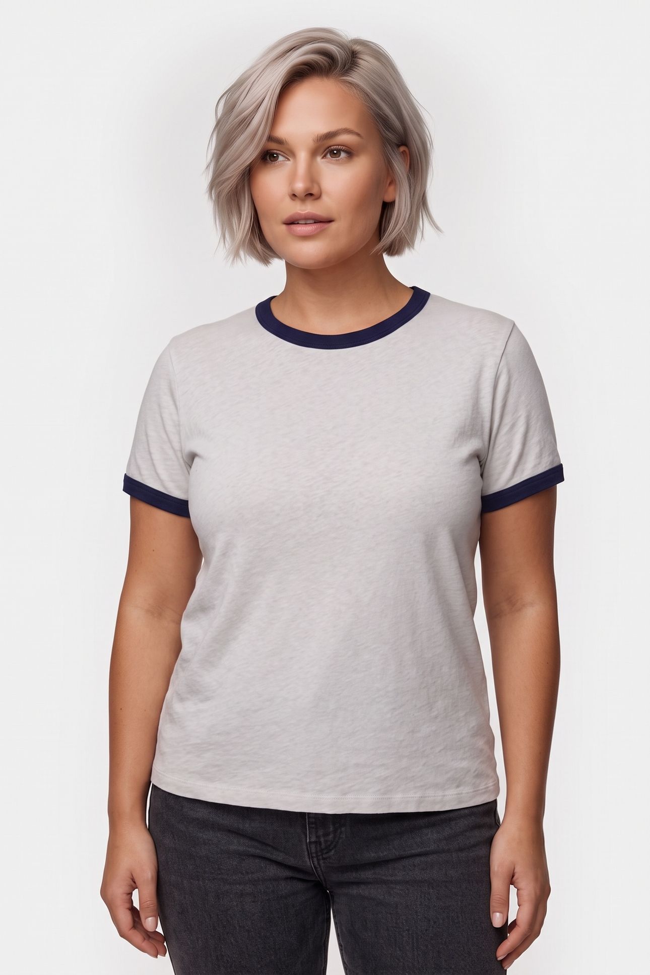 UNISEX T-SHIRT SHORT SLEEVE CONTRAST CHALK 2