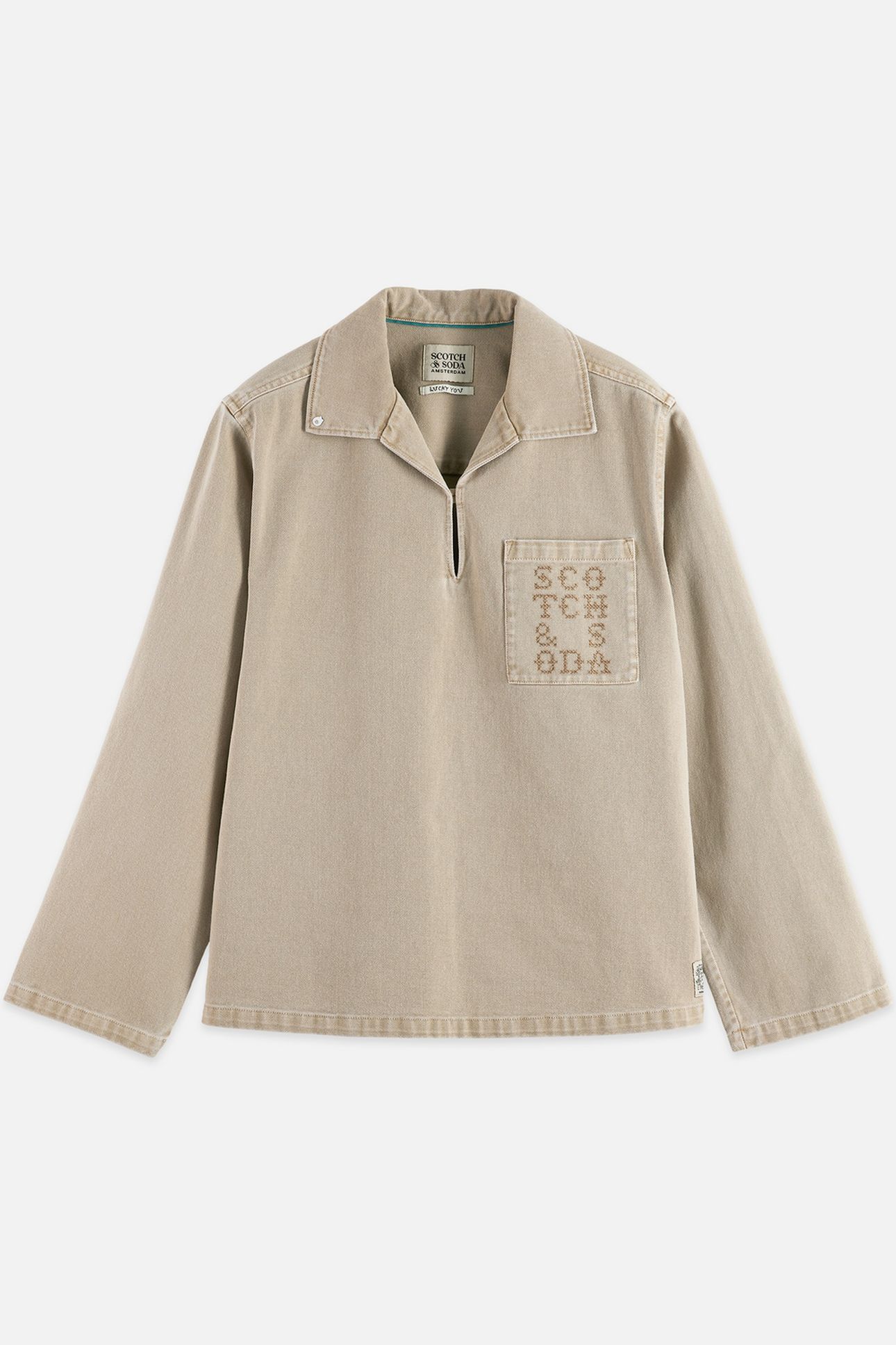 HALF CLOSURE WASHED OVERSHIRT WHITE TRADITIONAL 4