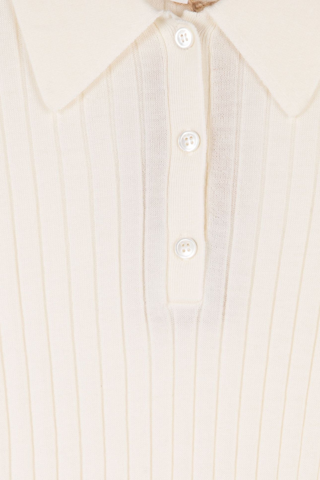 SWEATER SMALL-RIB POLO COLLAR ECRU 4