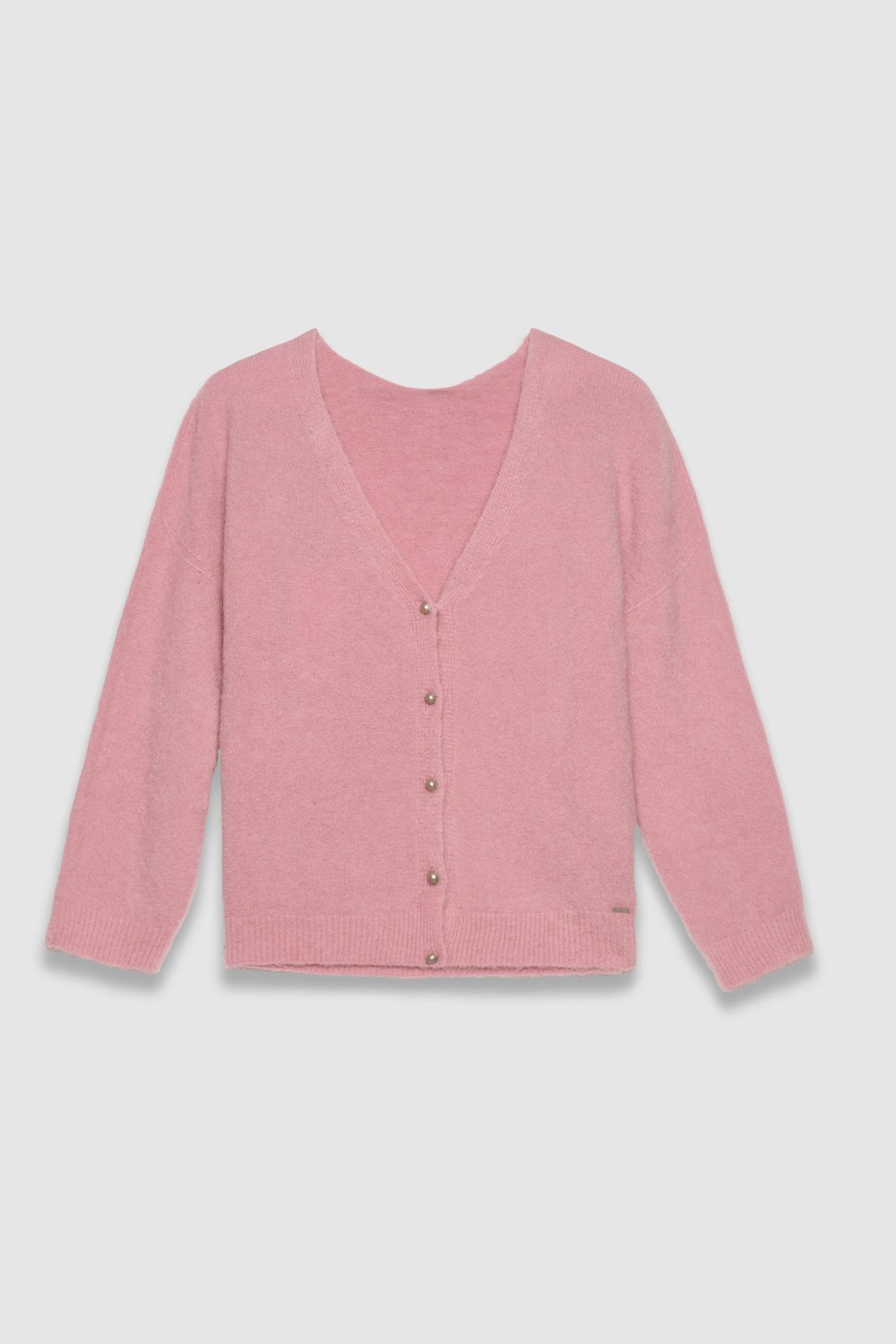 PINK FINE KNIT BACK/FRONT REVERSIBLE CARDIGAN 4