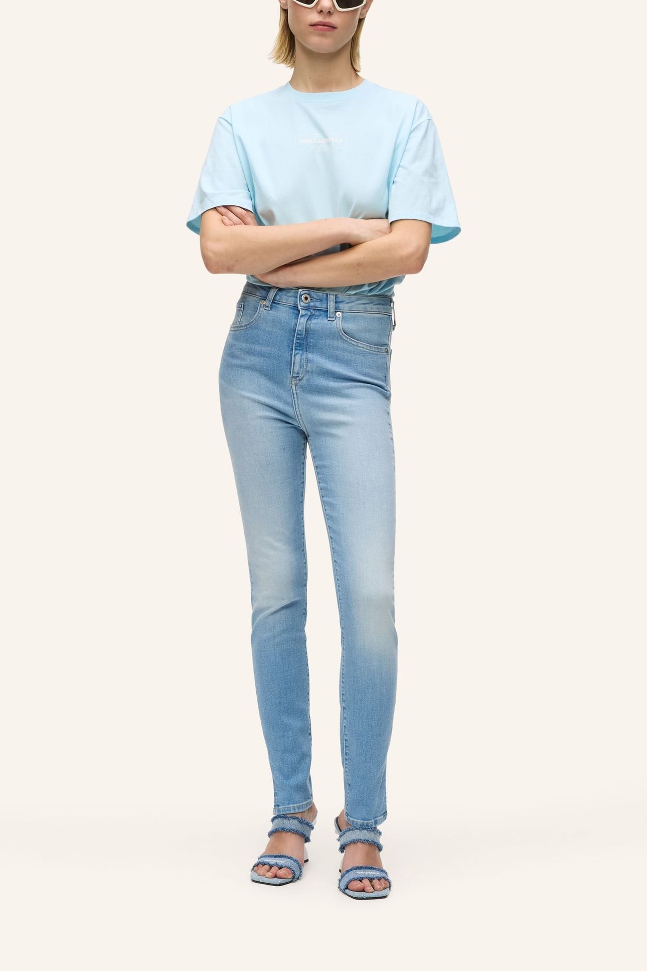 KLJ HR SKINNY W/ SPLIT BRIGHT BLUE 3