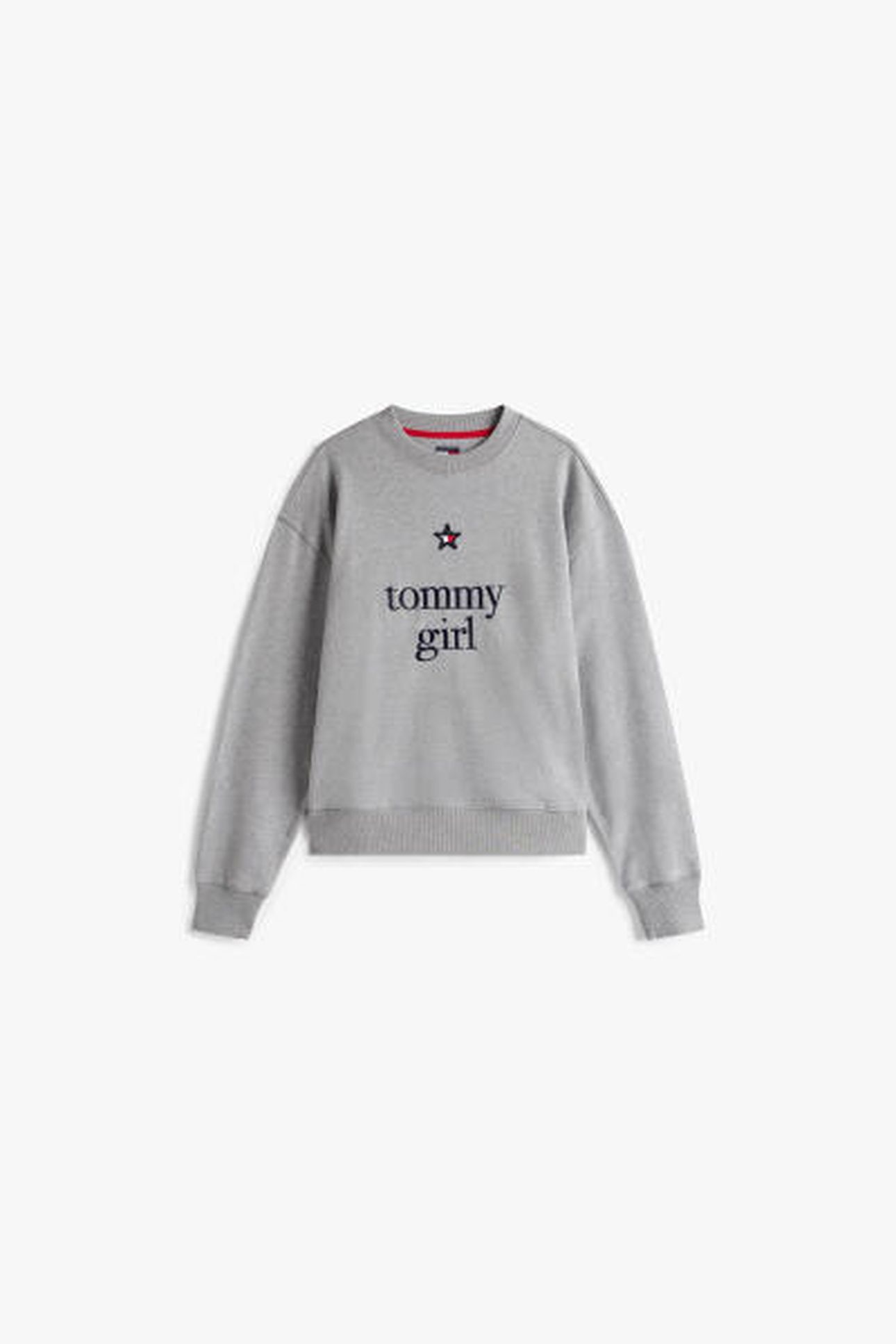 UNISEX TOMMY GIRL GRAPHIC CREW LIGHT GREY MARL 7