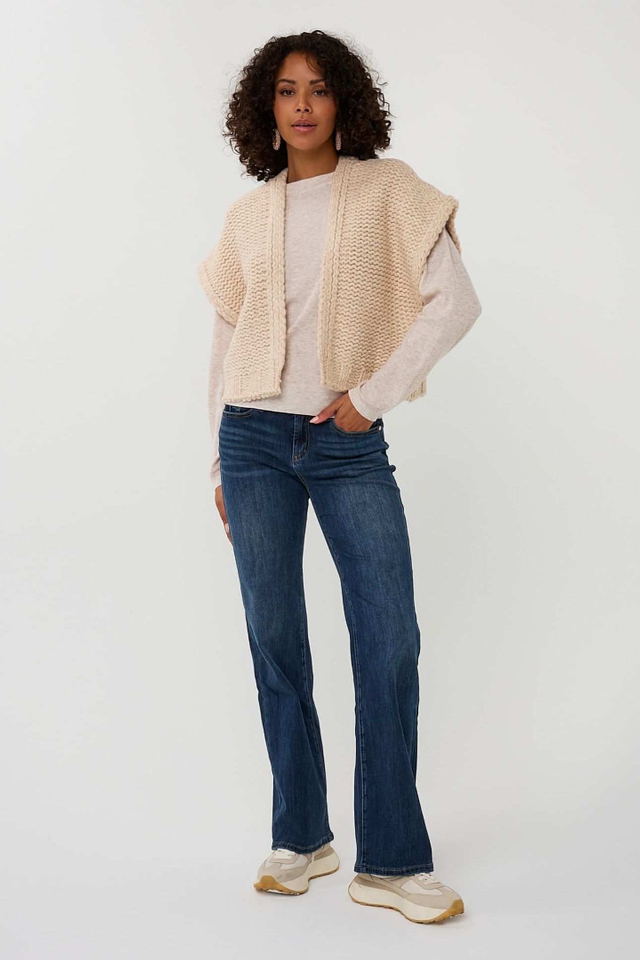 CARDIGAN GILET SAND MELANGE 1