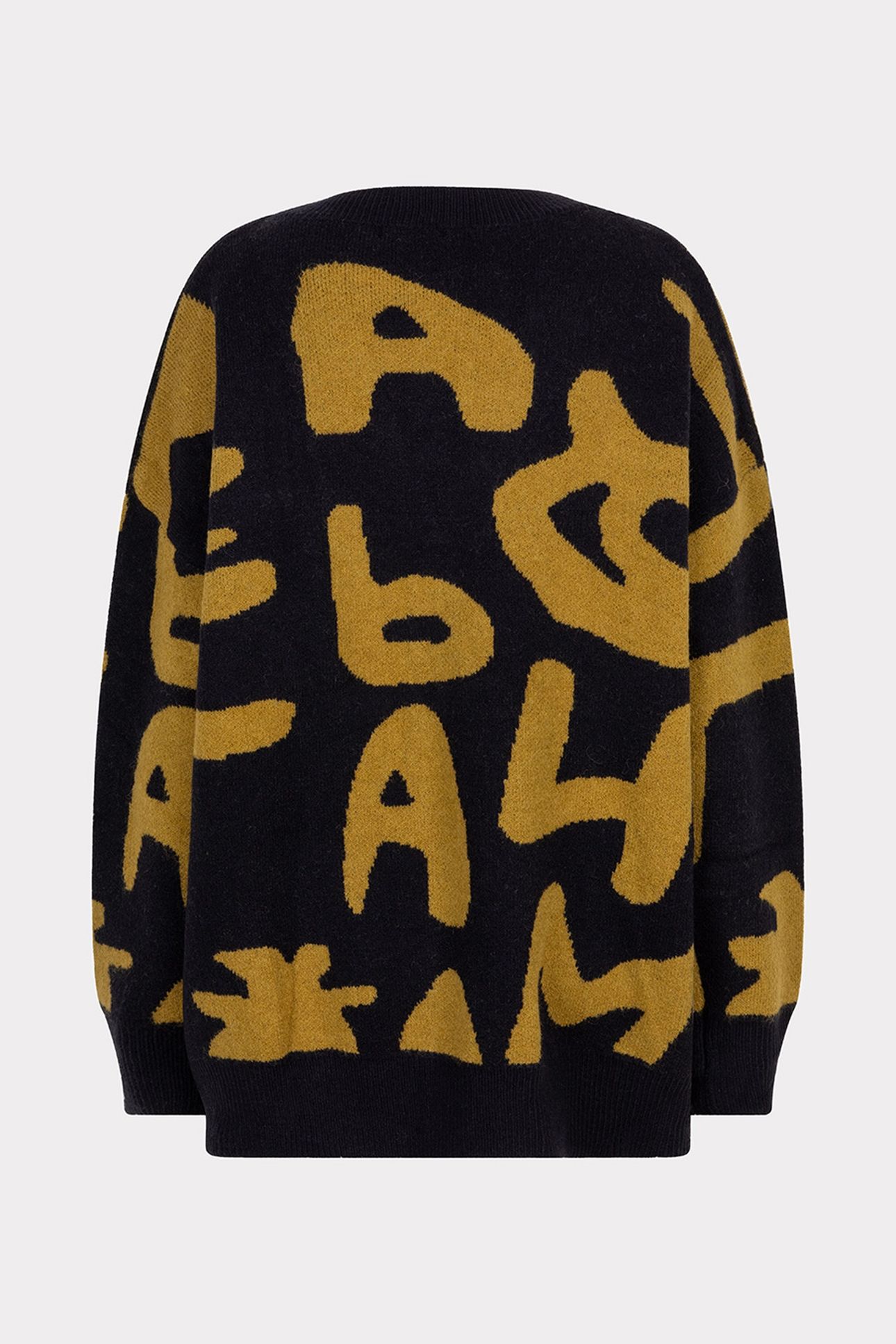 CARDIGAN INTARSIA LETTERS BLACK / GOLDEN OLIVE 5