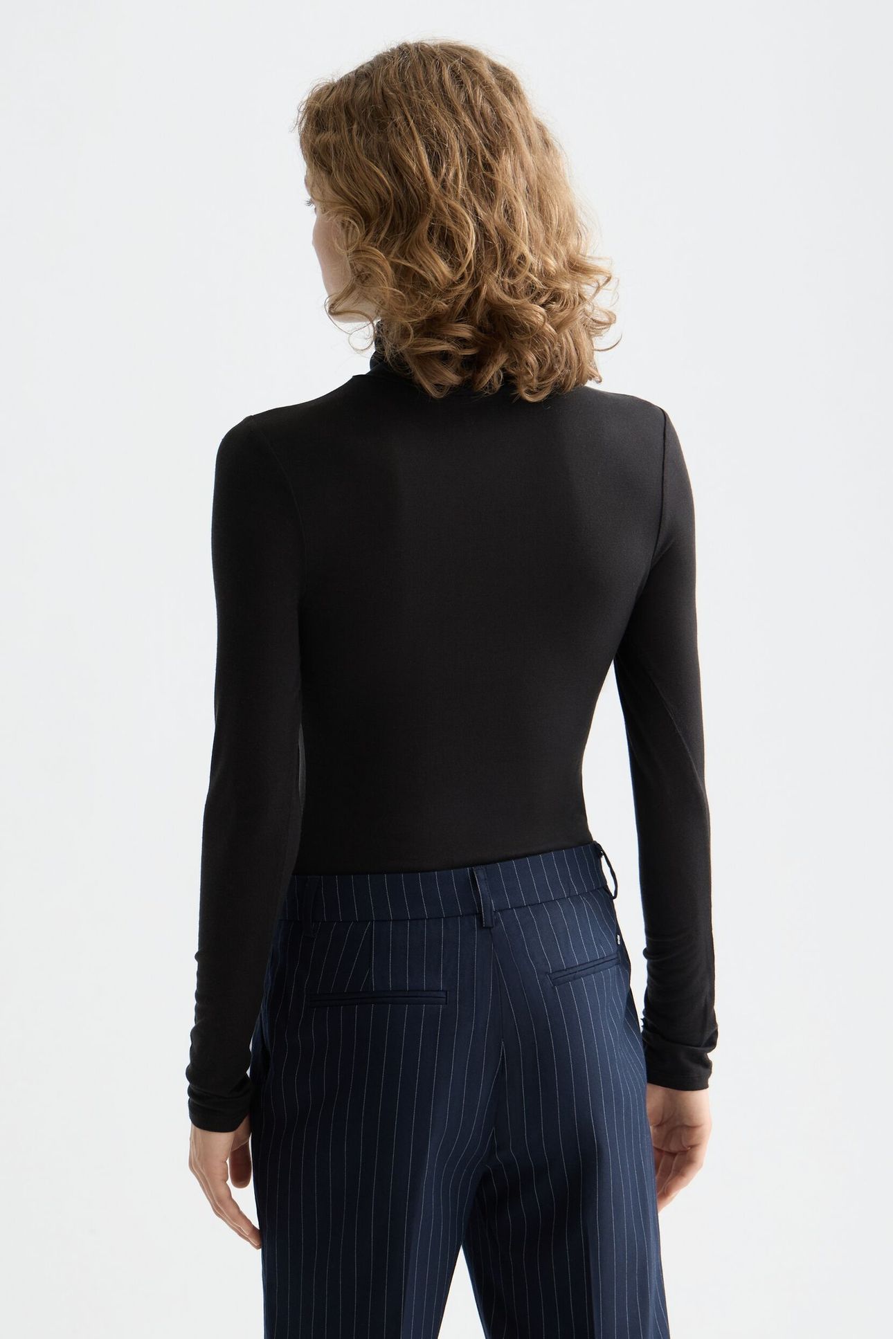 CORE ROLL UP NECK LONG SLEEVE T-SHIRT BLACK 2
