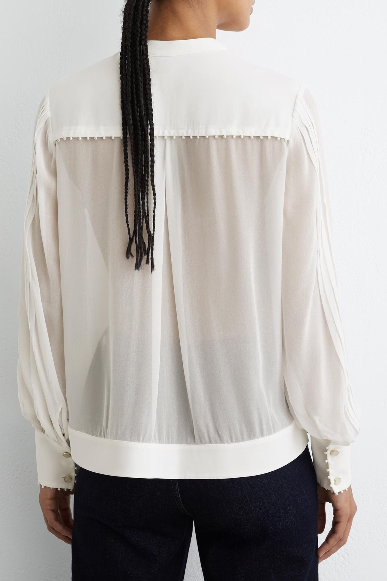 TIE NECK BLOUSE IVORY 3