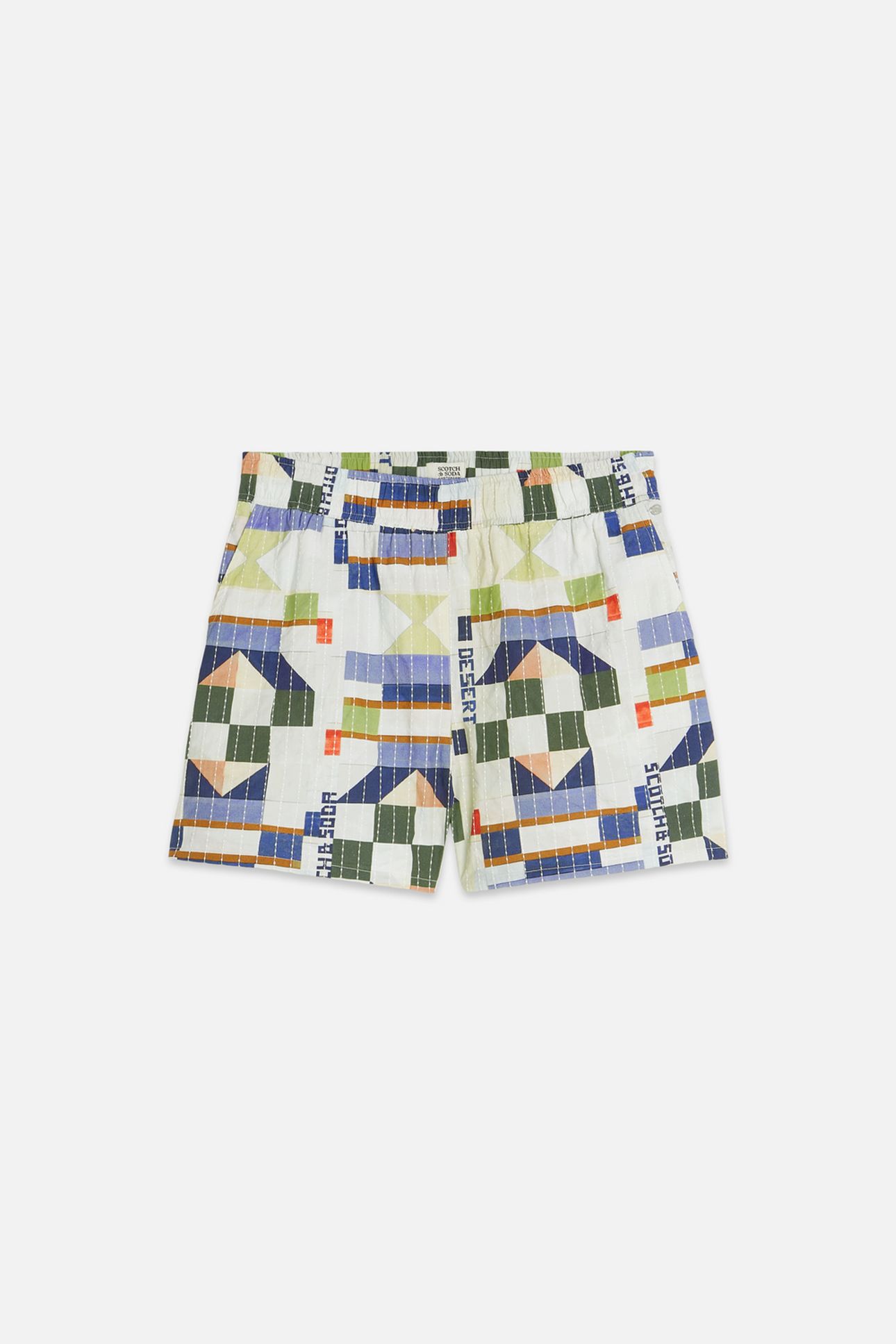 PRINTED AND STICH-EMBROIDERED SHORTS PATCHWORK INFINITY 5