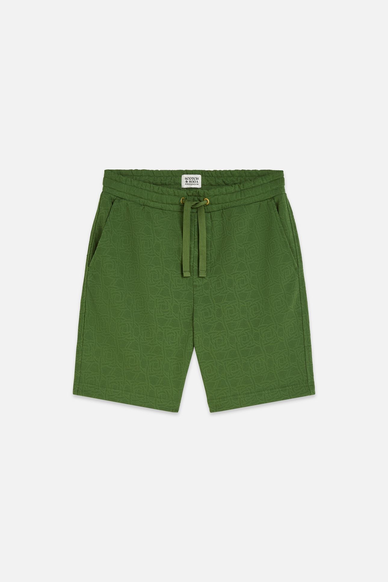 JACQUARD REGULARFIT SHORTS DARK GREEN 1