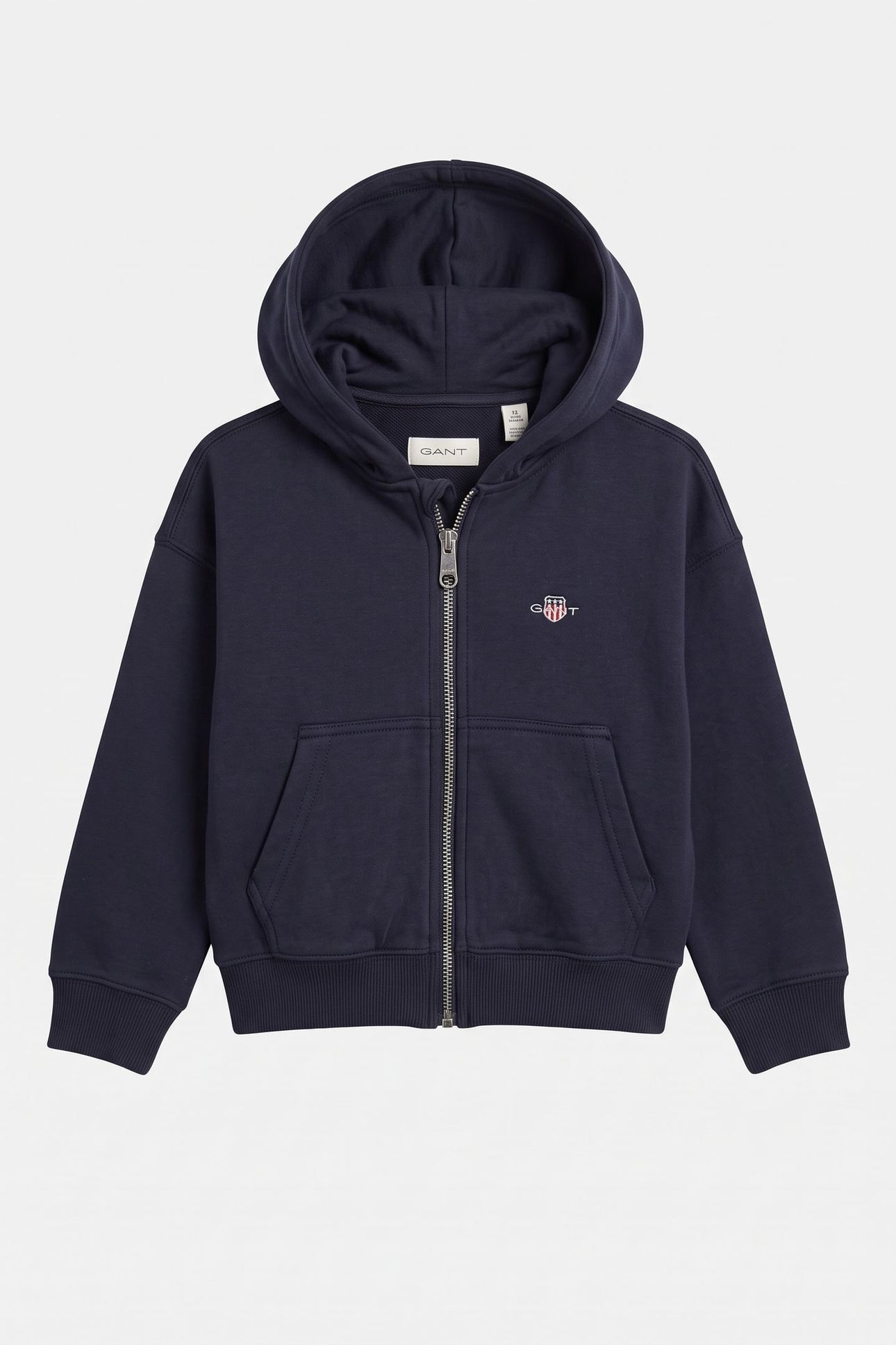 KIDS GIRLS SHIELD OVERSIZE CROP ZIP HOODIE EVENING BLUE 2