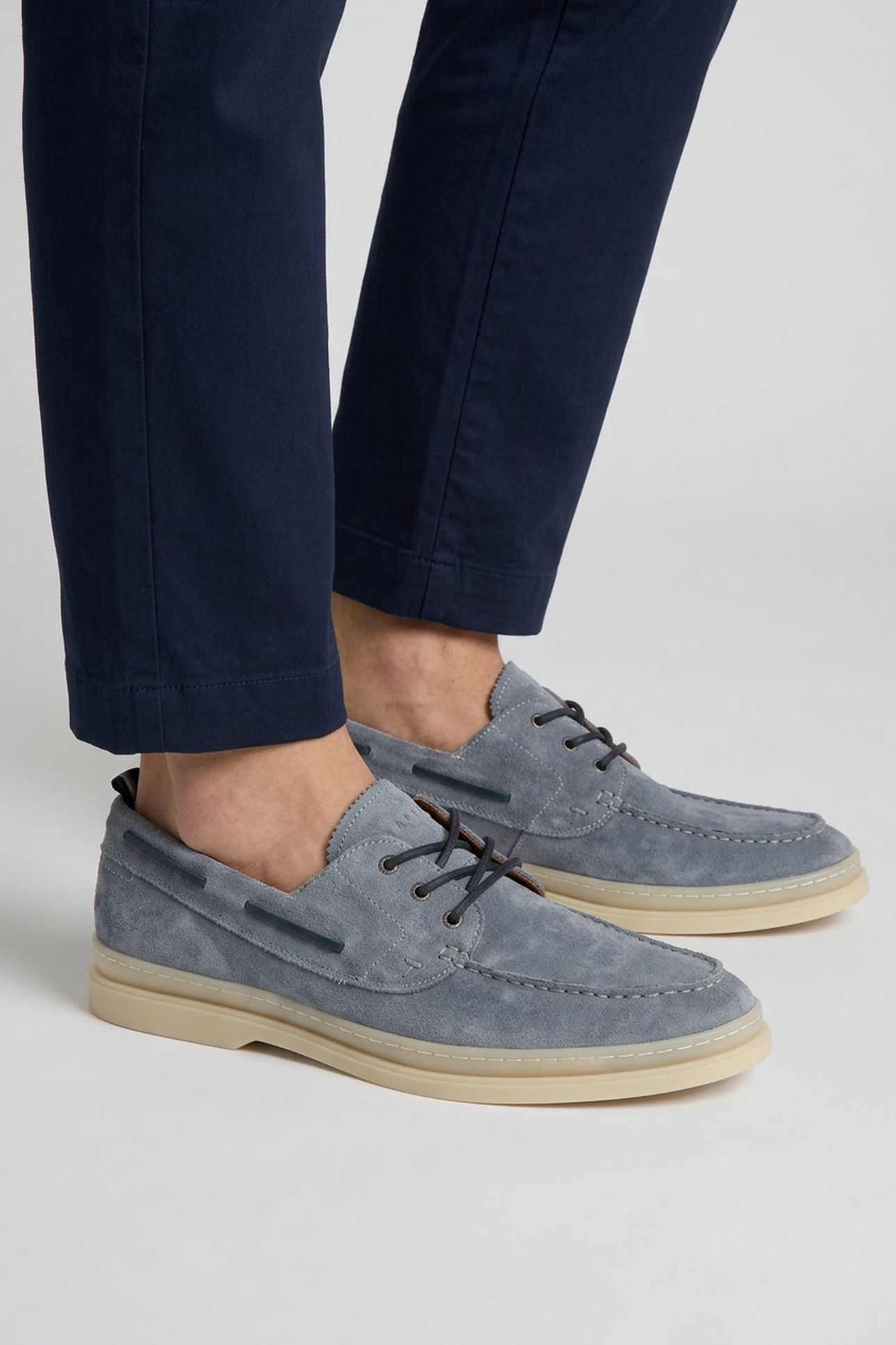 MFS CROMERR PLATFORM LACE UP SUEDE SHOES GREY 2