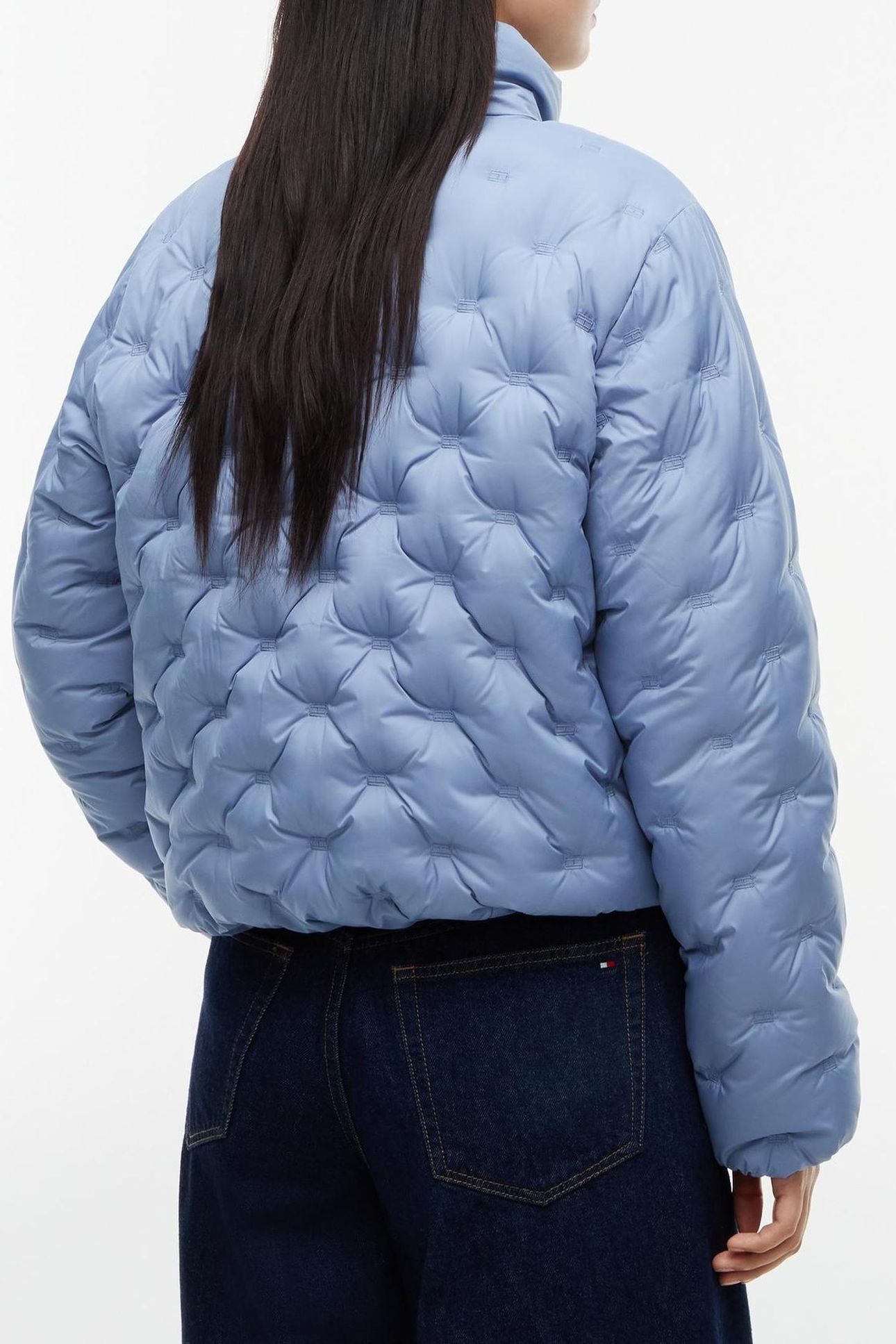 LIGHTWEIGHT DOWN FLAG QUILTED JACKET BLUE 2