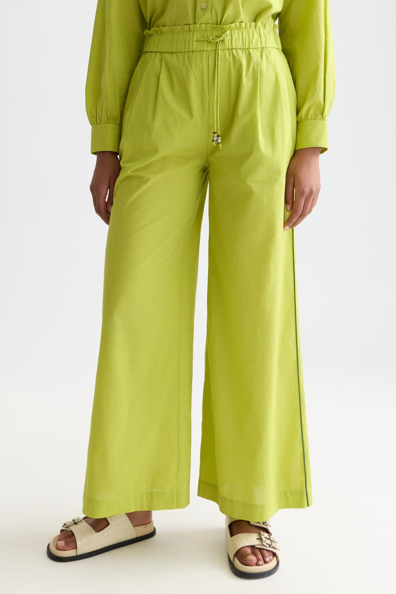 COTTON VOILE PULL ON BEACH PANTS GREEN OASIS 1