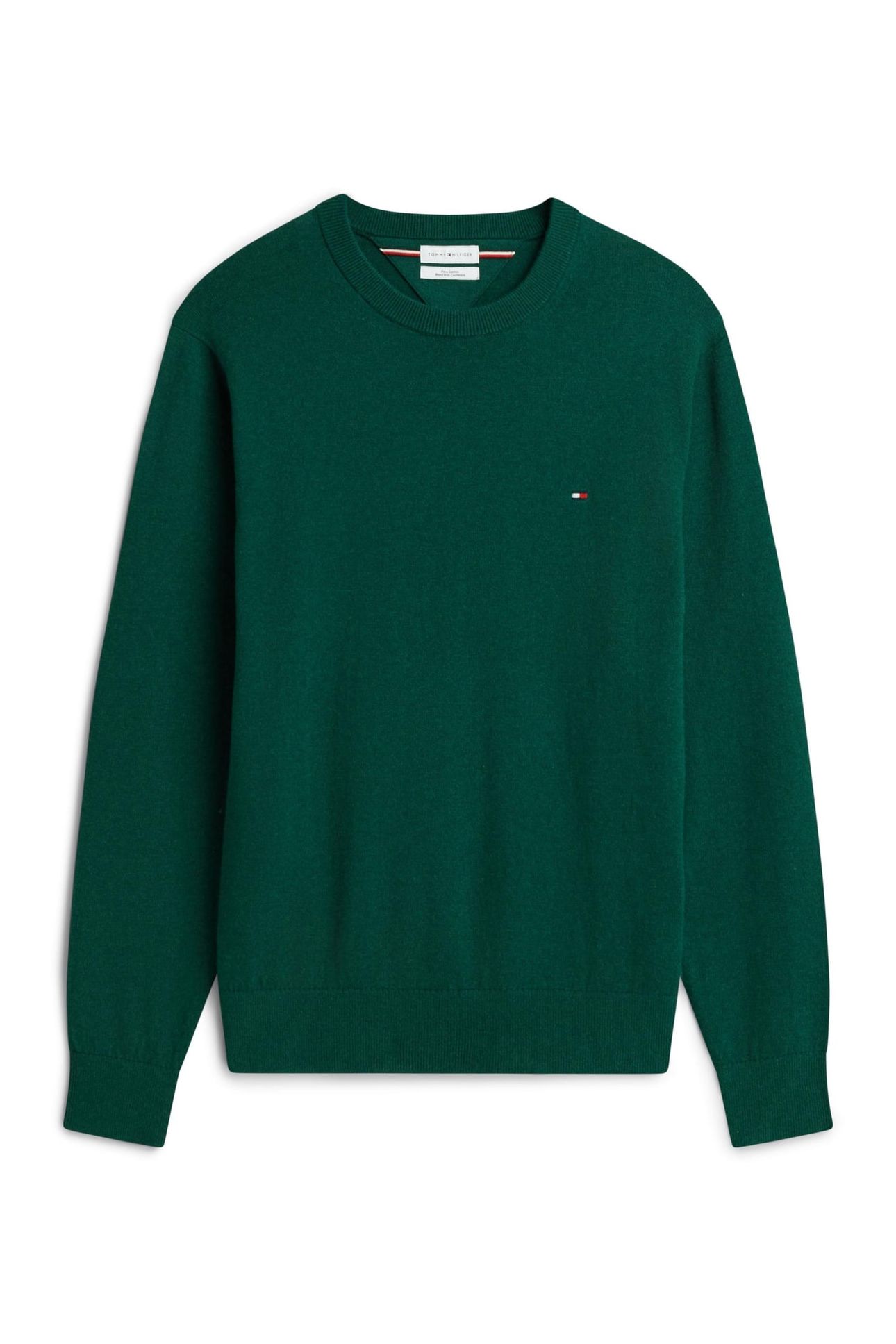 PIMA COTTON CASHMERE SWEATER ORNAMENTAL GREEN HEATHER 3