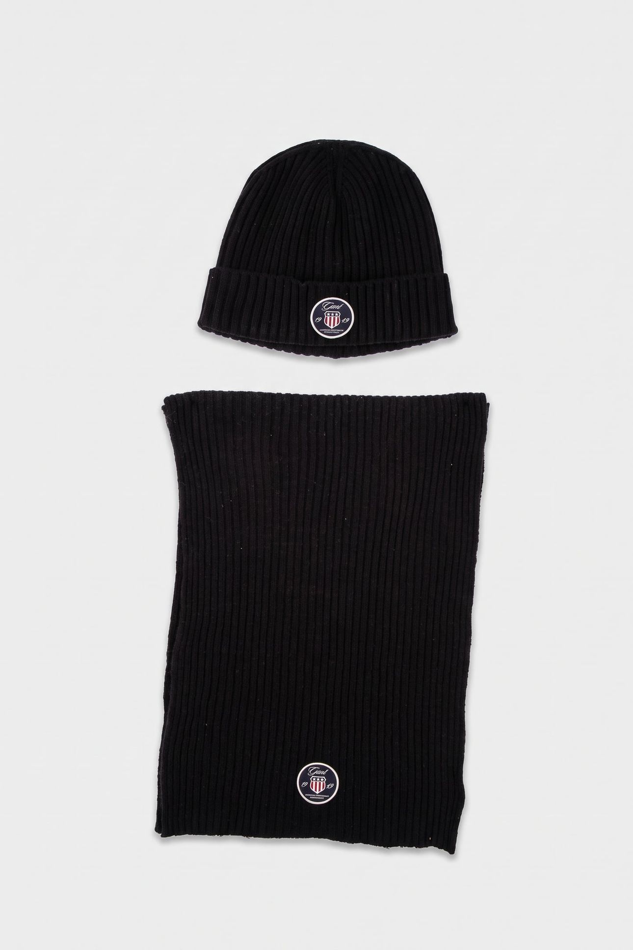 BEANIE AND SCARF WOOL MIX BLACK 2