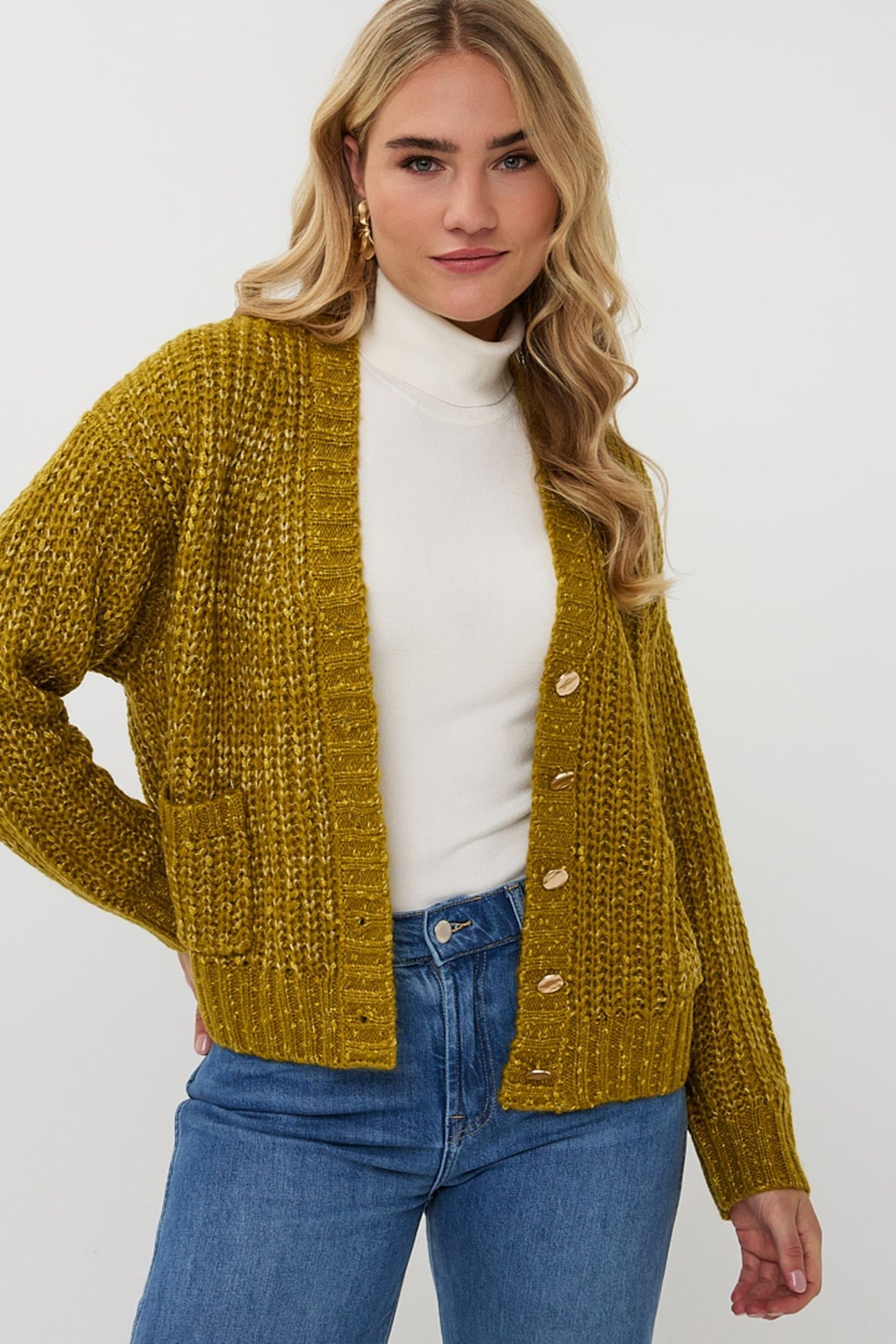 CARDIGAN OVERSIZE LUREX GOLDEN OLIVE 2