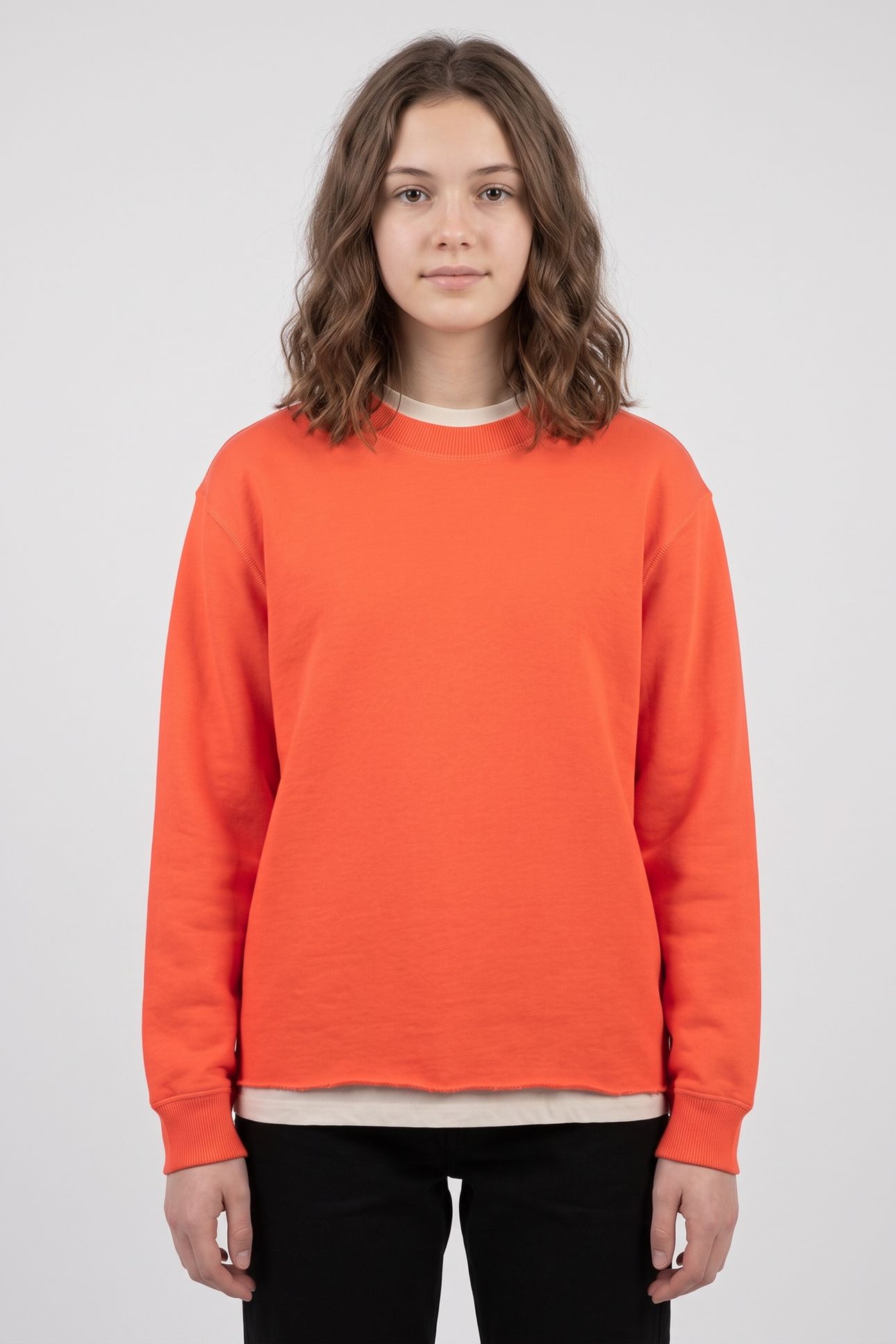 GIRLS FLORA SWEAT RED FLAME MELANGE 1