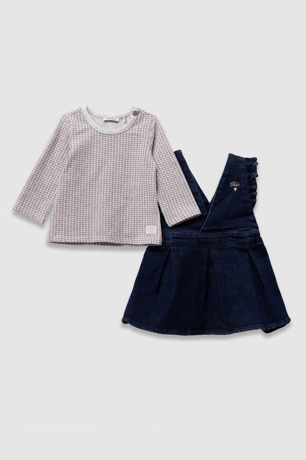 BABY GIRLS’ DENIM DRESS AND T-SHIRT OUTFIT 1