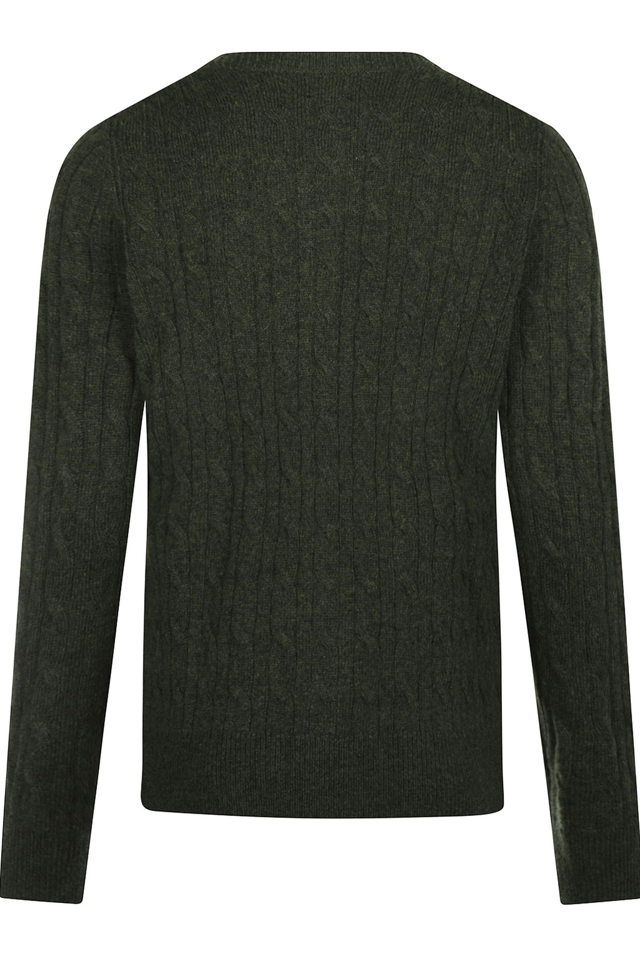 BUTTON CABLE CARDIGAN DARK OLIVE 2