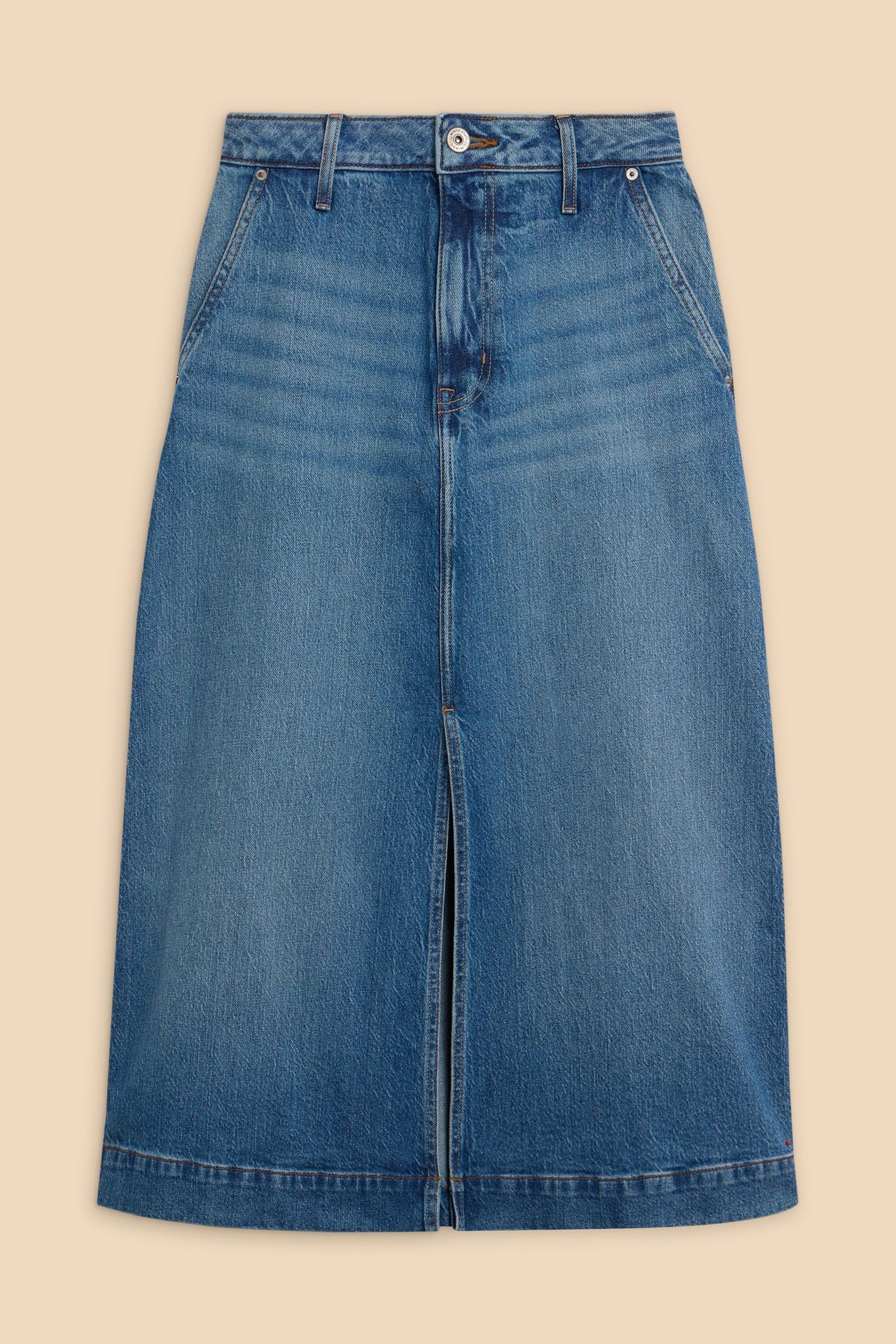 ALLIE DENIM MIDI SKIRT LGT DENIM 2