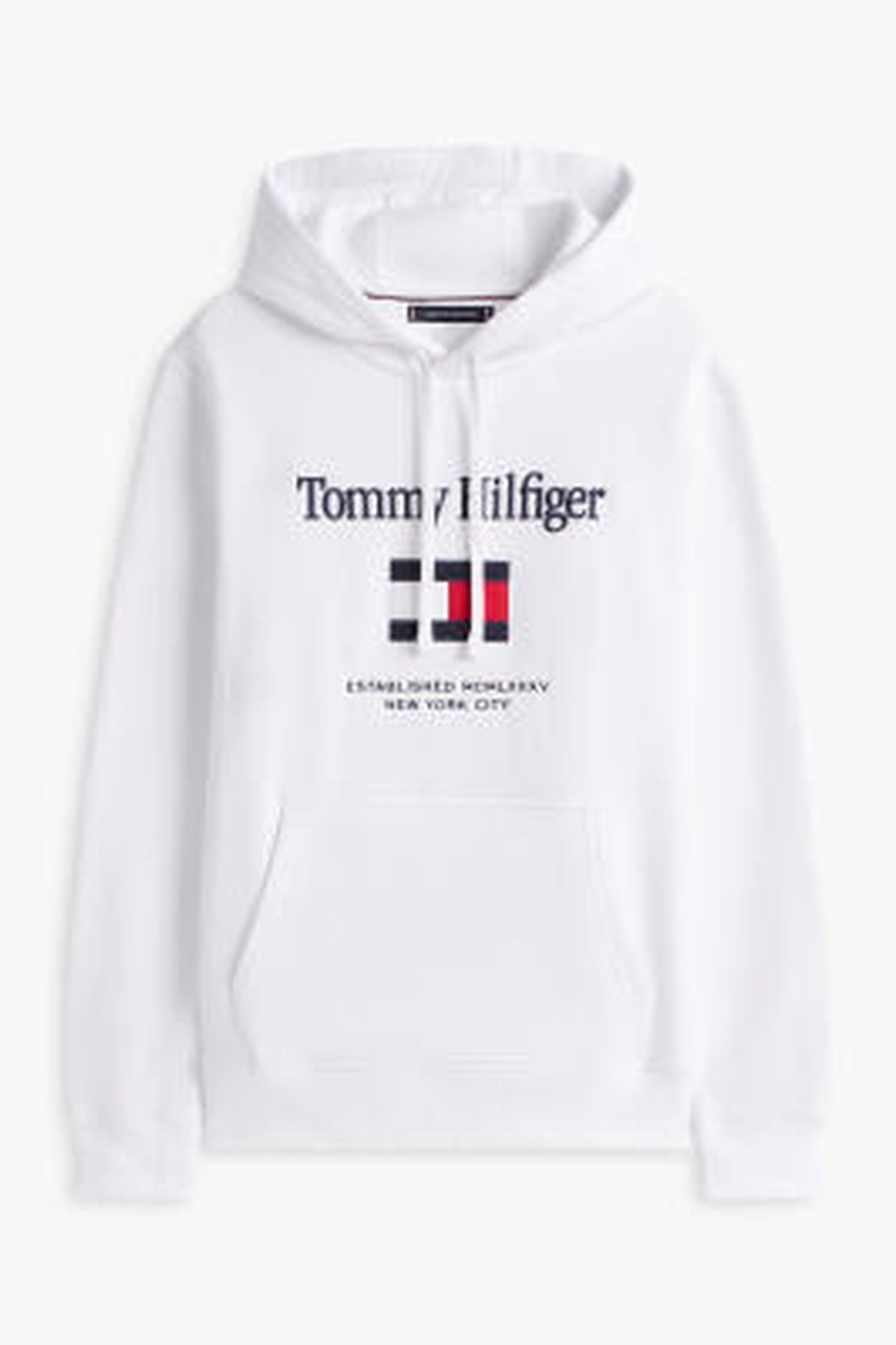 TOMMY EMBRO FLAG HOODIE WHITE 9