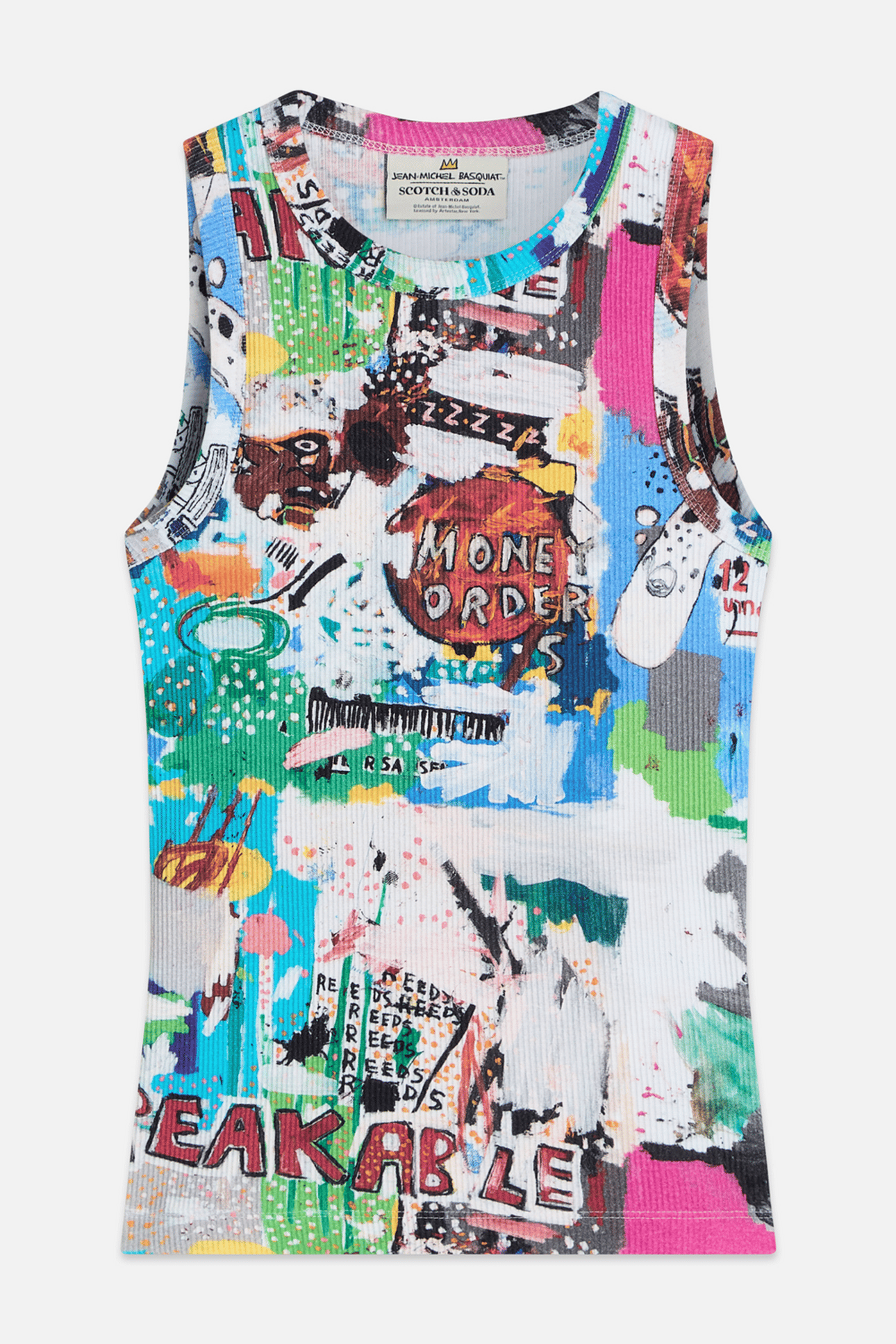BASQUIAT ALL OVER PRINTED RIB RACER TANK BASQUIAT UNBREAKABL 2