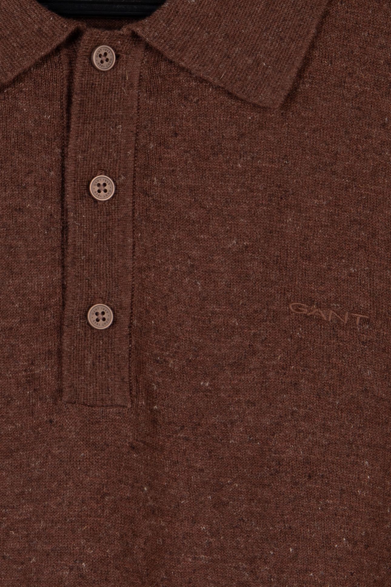 SLUB COTTON LINEN SS POLO HAZELNUT MELANGE 4