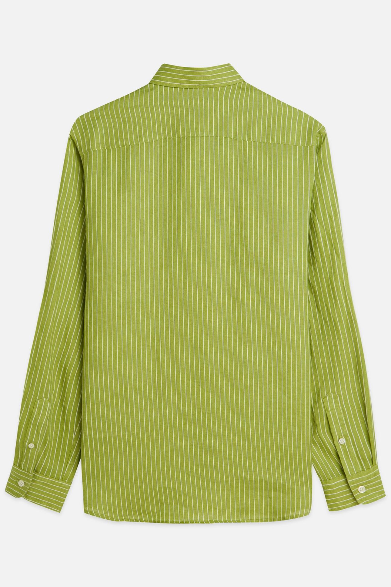 LINEN STRIPED REGULARFIT SHIRT DARK GREEN 5