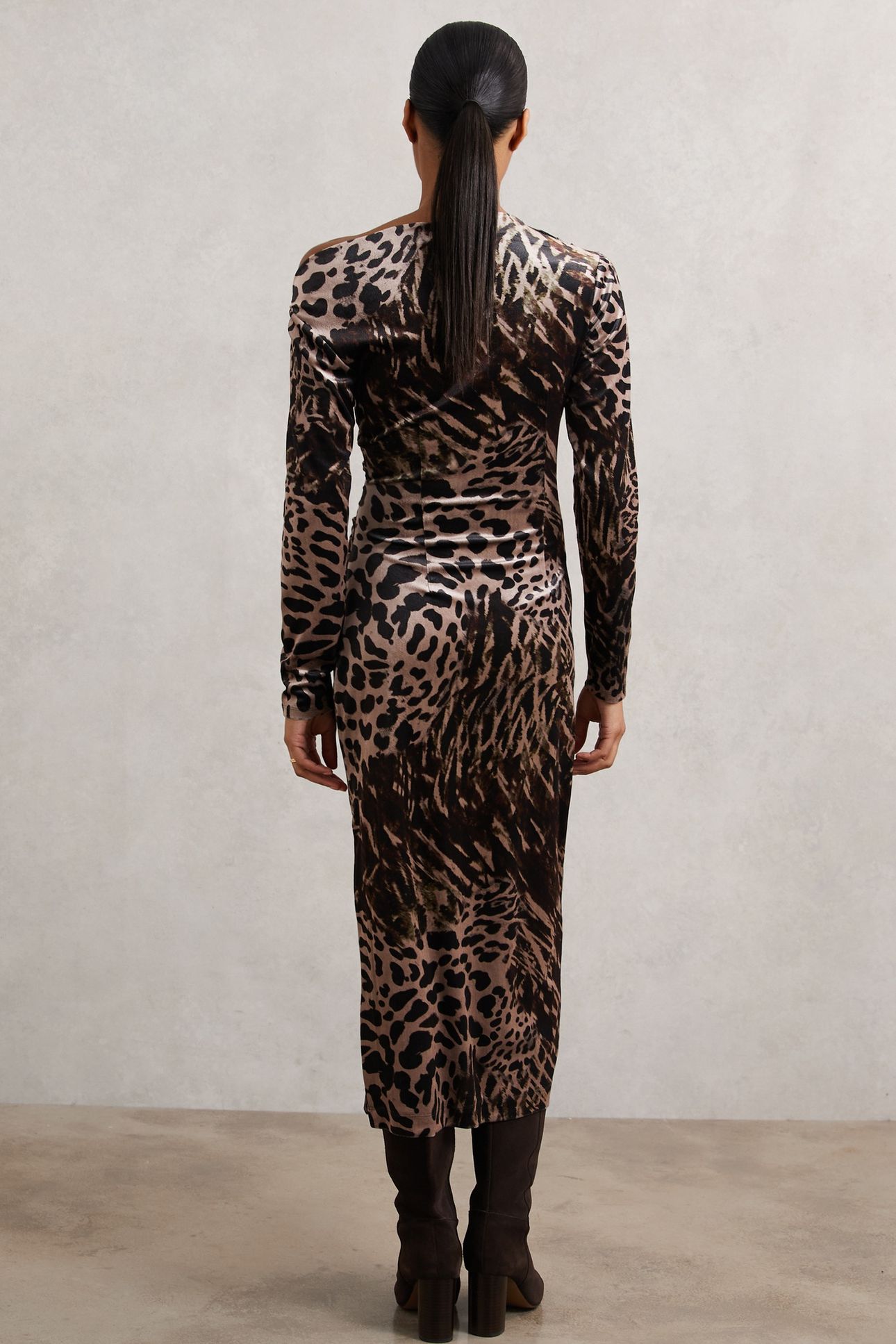 PRINTED VELVET BLACK/BROWN 2