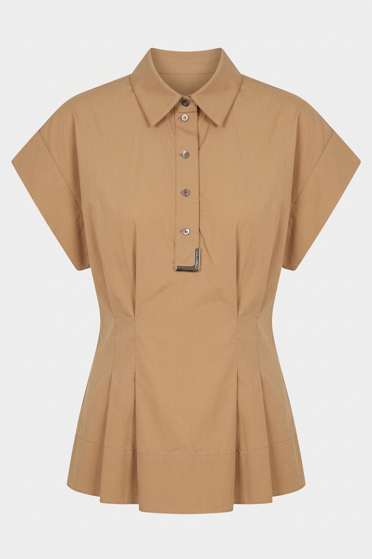 METAL DETAIL POPLIN SHIRT NOUGAT 3