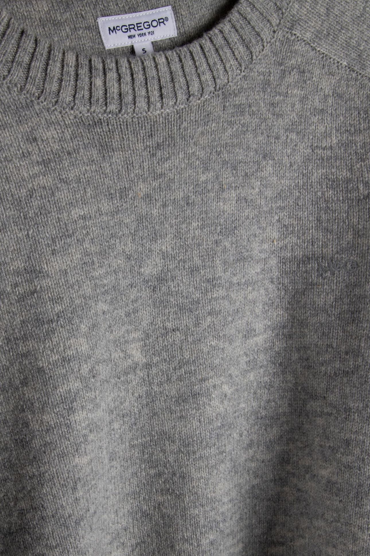 LAMBSWOOL CREW NECK SWEATER MEDIUM GREY MELANGE 4