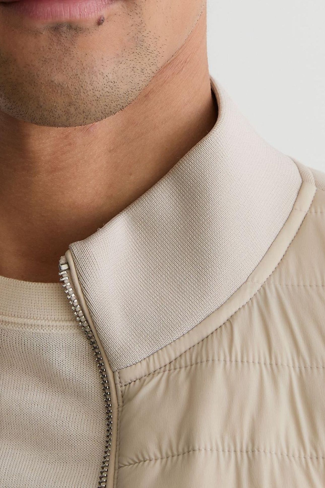 LS QUILTED HYBRID JACKET LIGHT STONE 5