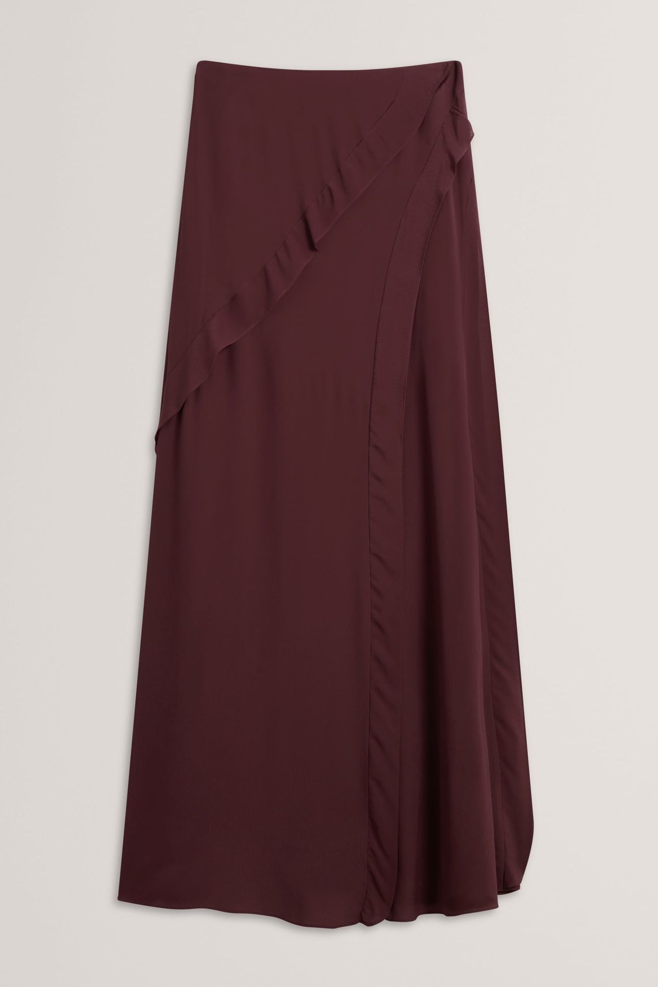 FRILL DETAIL MAXI SKIRT OXBLOOD 3