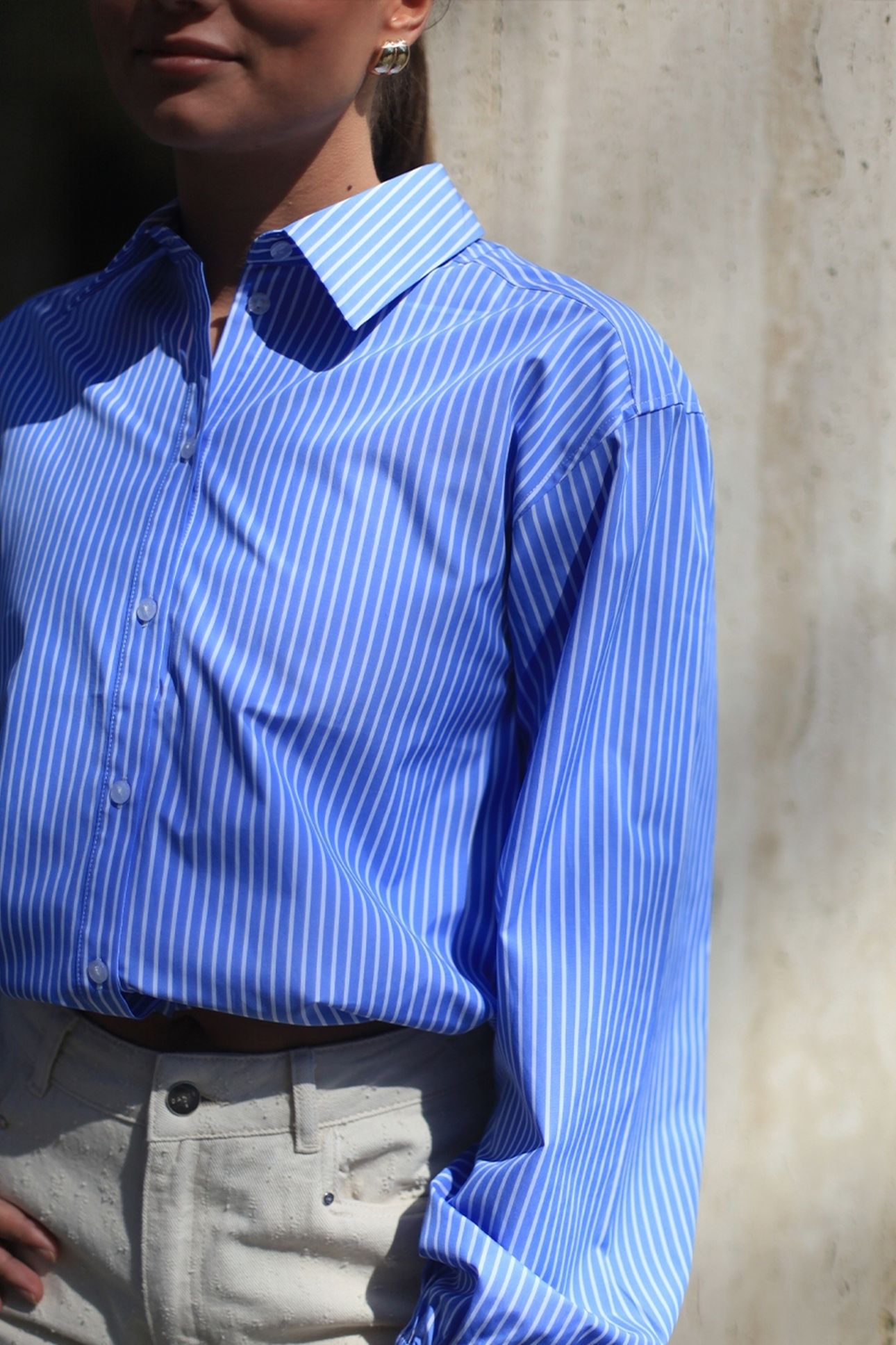 QWYNN STRIPE DRAWSTRING SHIRT SKY BLUE 5