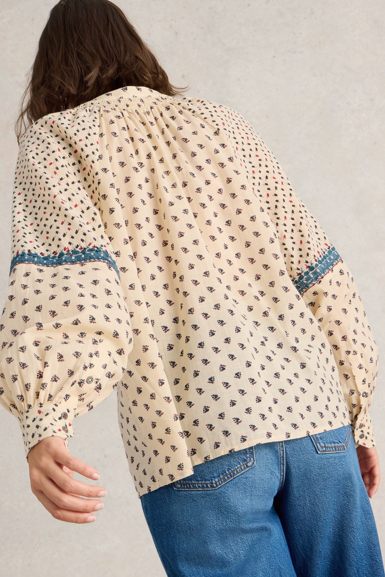 ARI EMBROIDERED SHIRT IVORY MLT 2