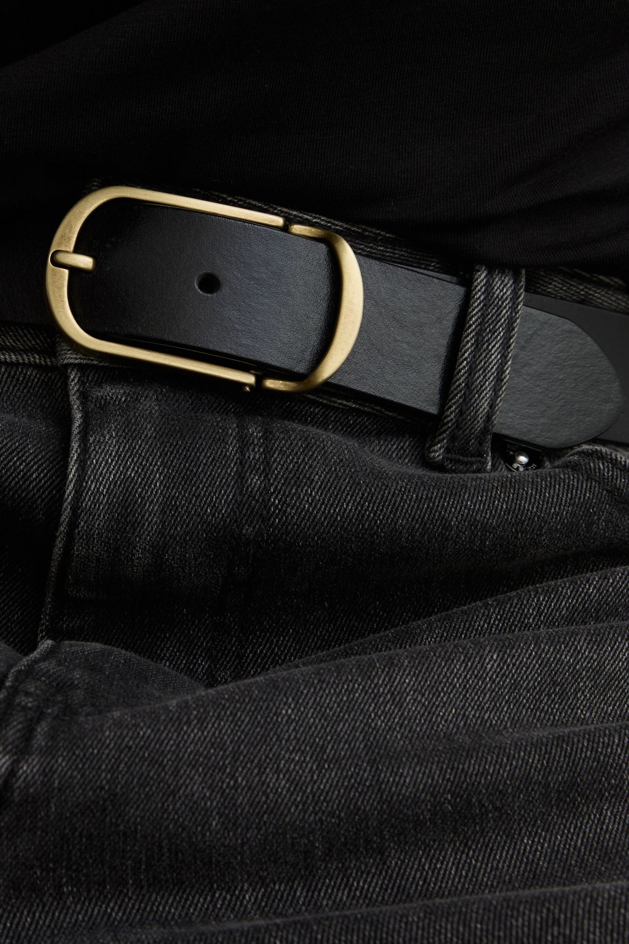 SMOOTH LEATHER BELT BLACK 4