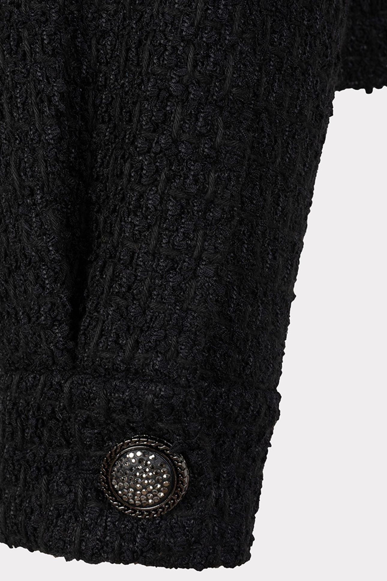 JACKET SOLID TWEED FANCY BUTTONS BLACK 6