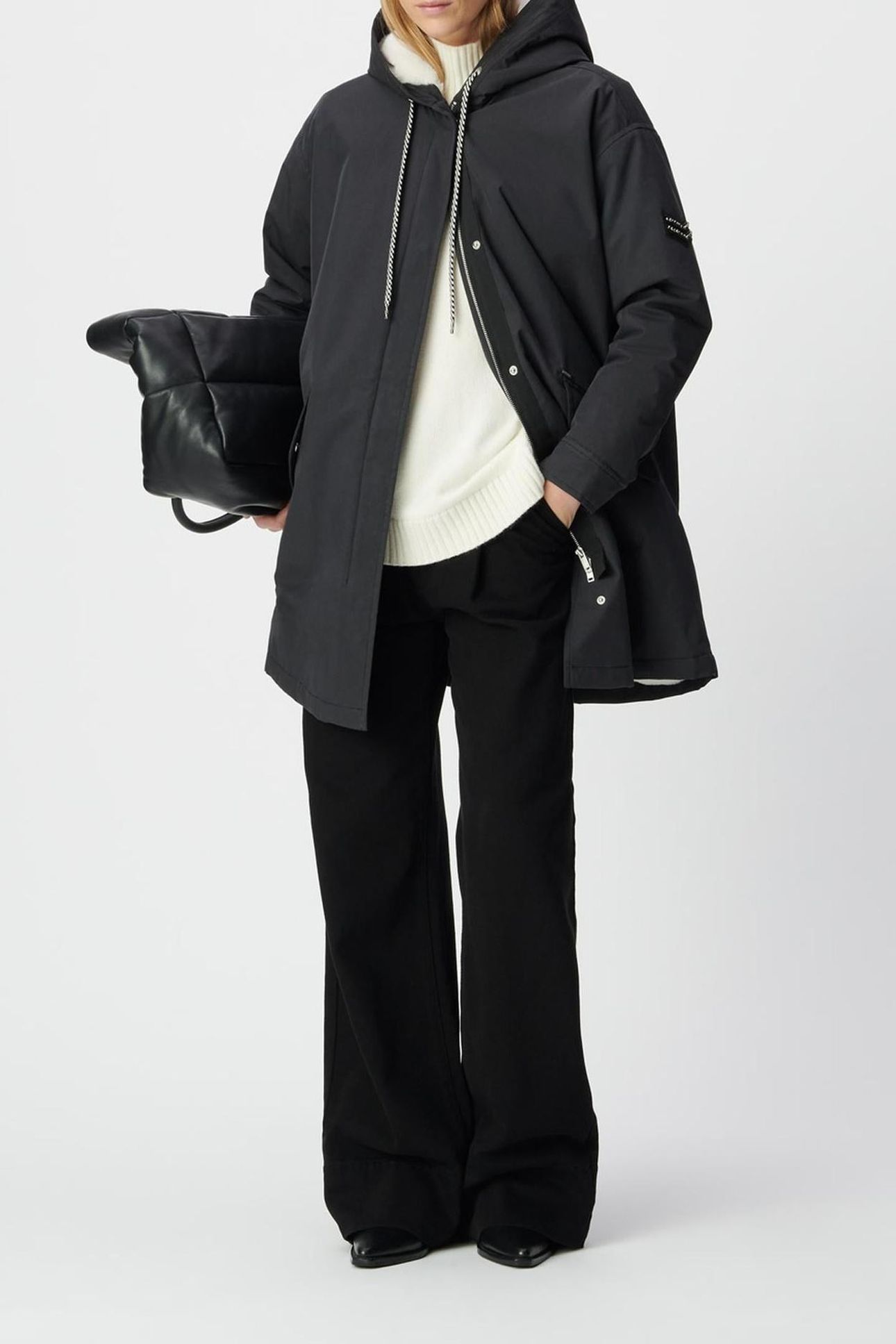 BLACK FUR-LINED HOODED PARKA 2