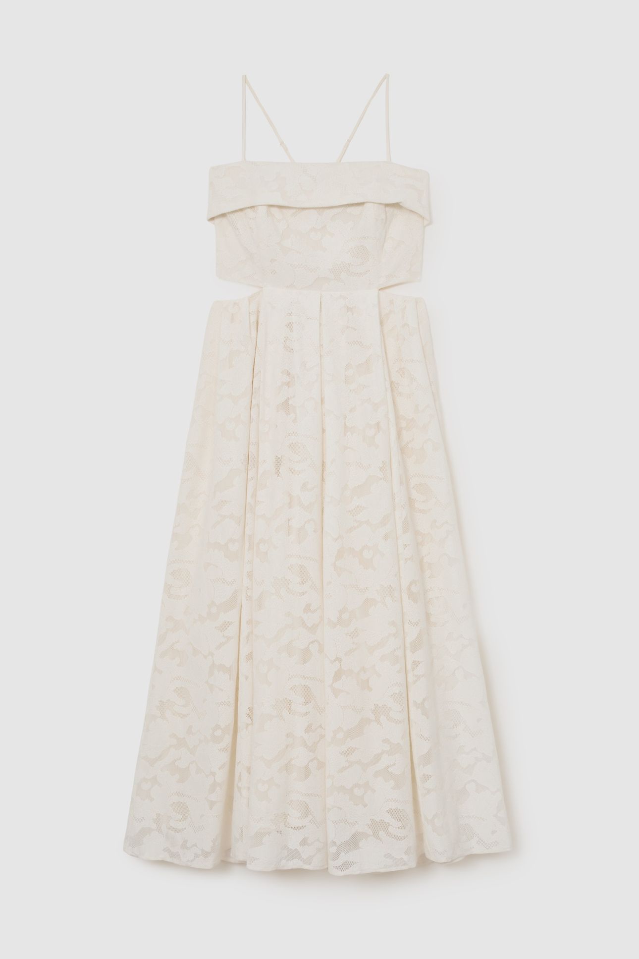 LACE CUT OUT MAXI DRESS CREAM 4