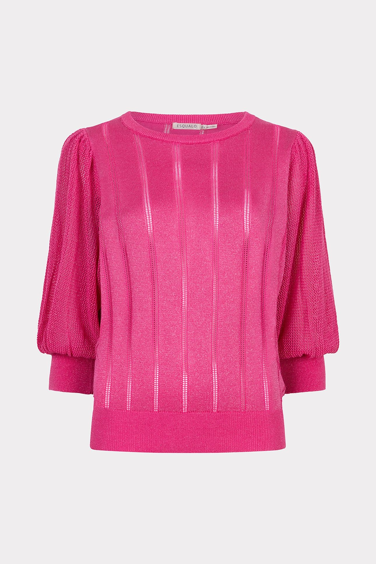SWEATER SHORT PUFFSLEEVES LUREX FRAMBOISE 1