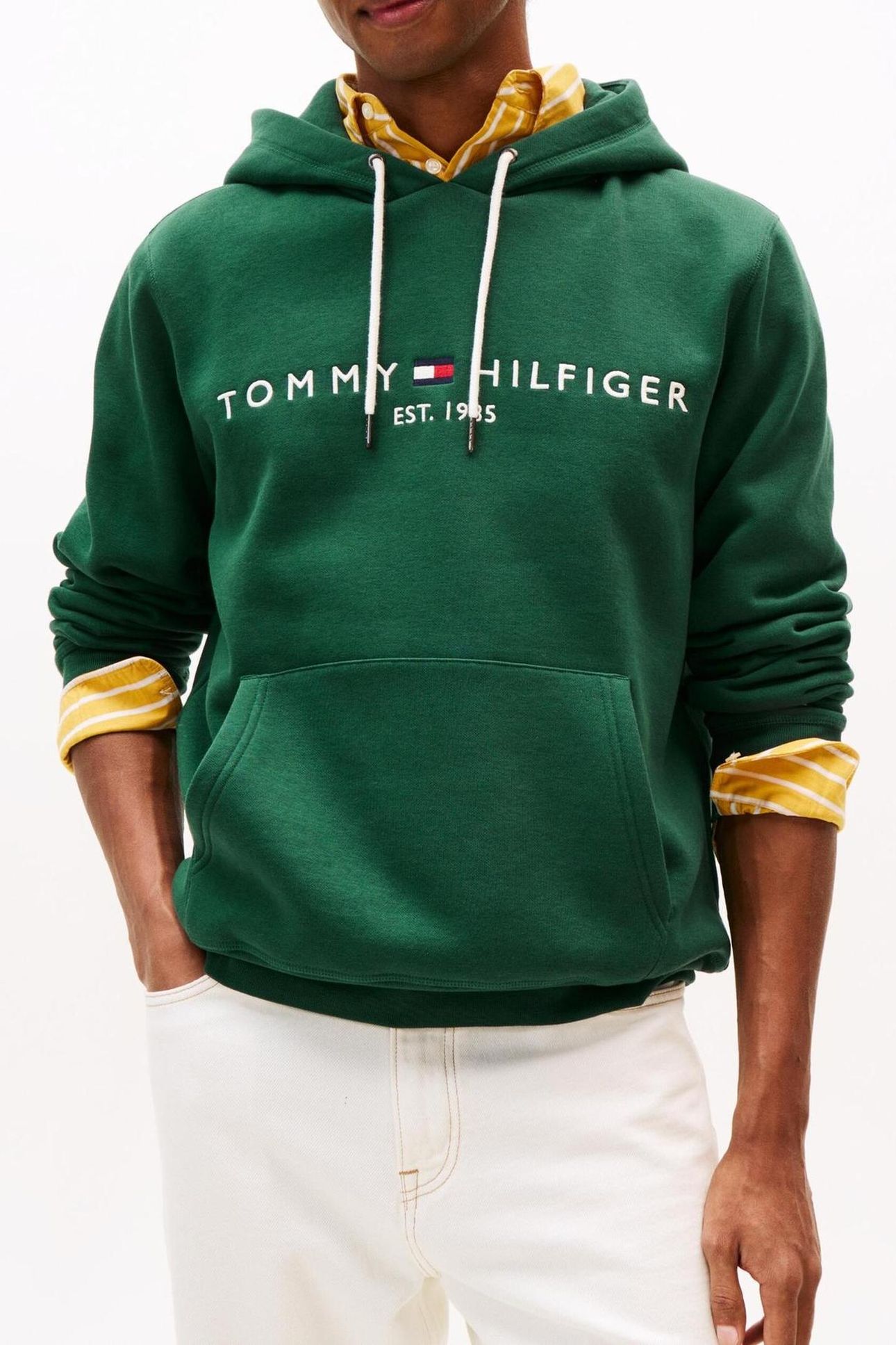 TOMMY LOGO HOODY ORNAMENTAL GREEN 1