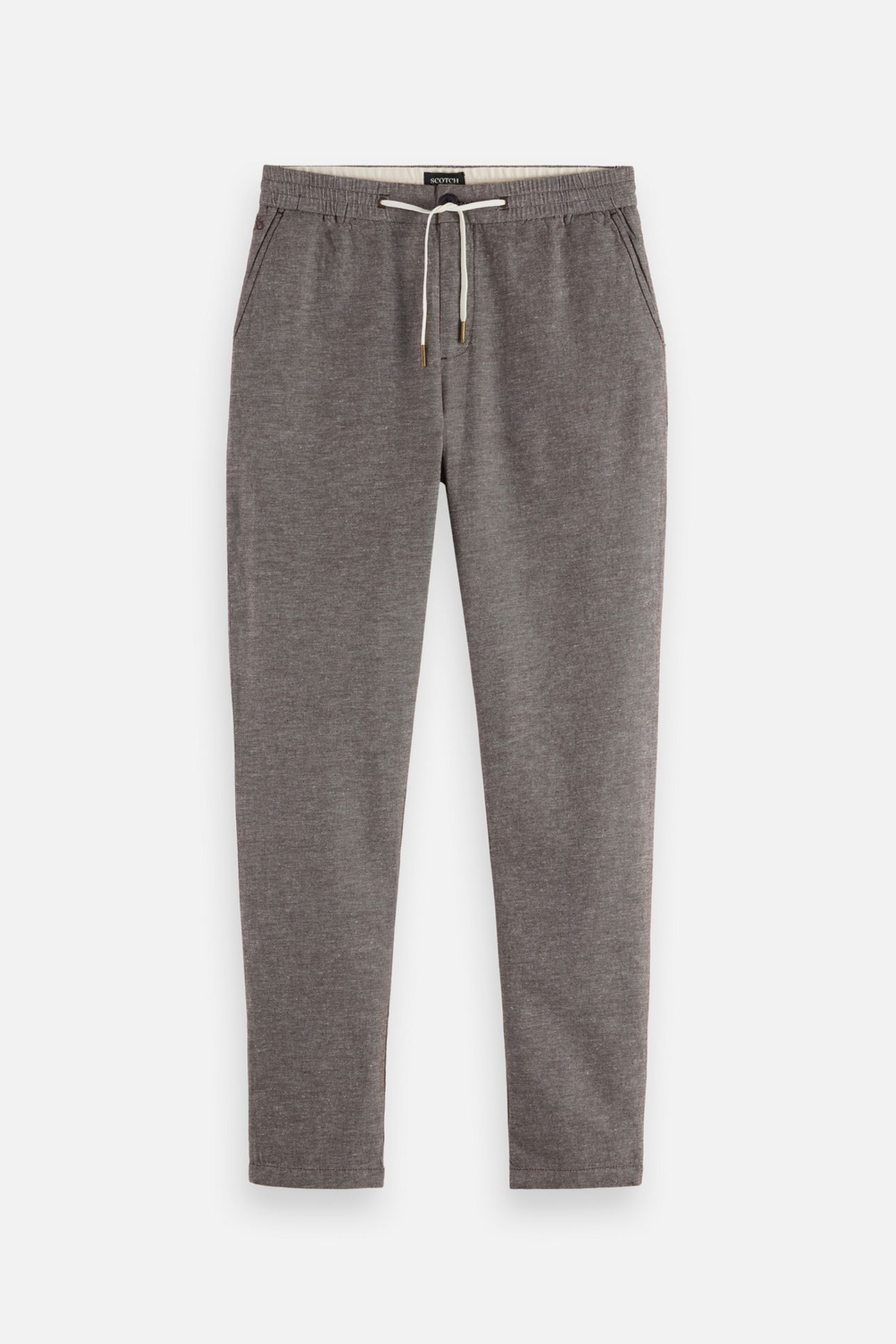 SEASONAL CORE WARREN COTTON LINEN JOGGER DARK BROWN 1
