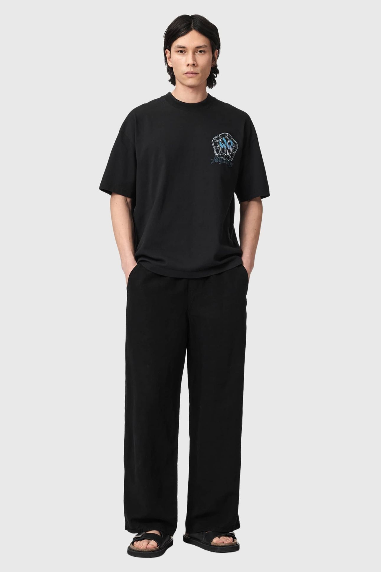AFFIX SS CREW WASHED BLACK 5