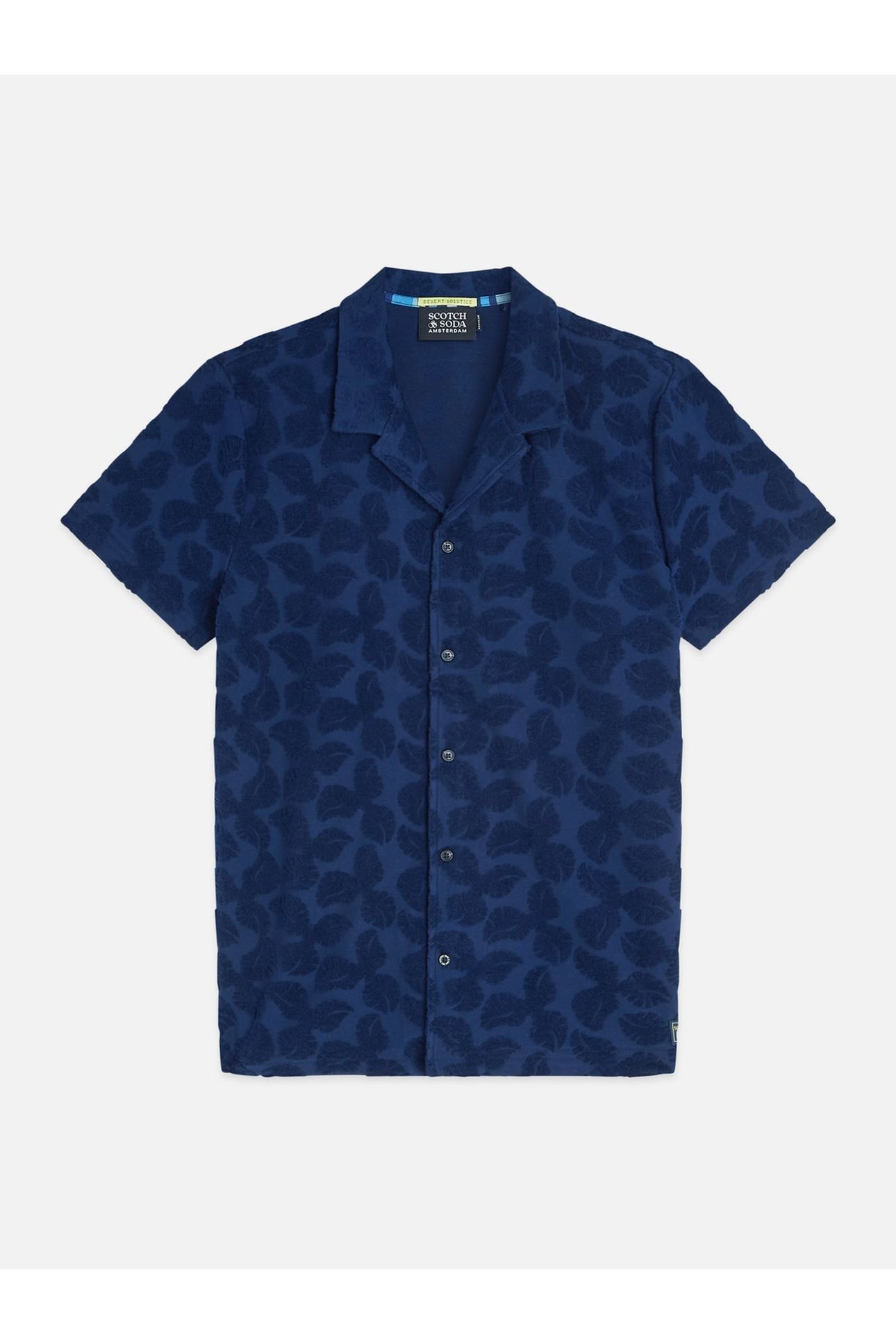 TERRY JACQUARD REGULARFIT SHORTSLEEVED SHIRT NAVY 1