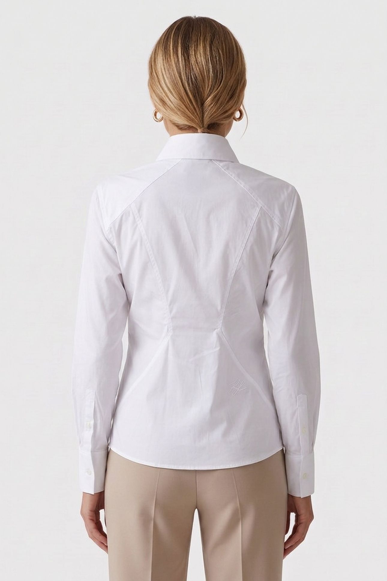 STUDIO POPLIN STRETCH BLOUSE WHITE 2