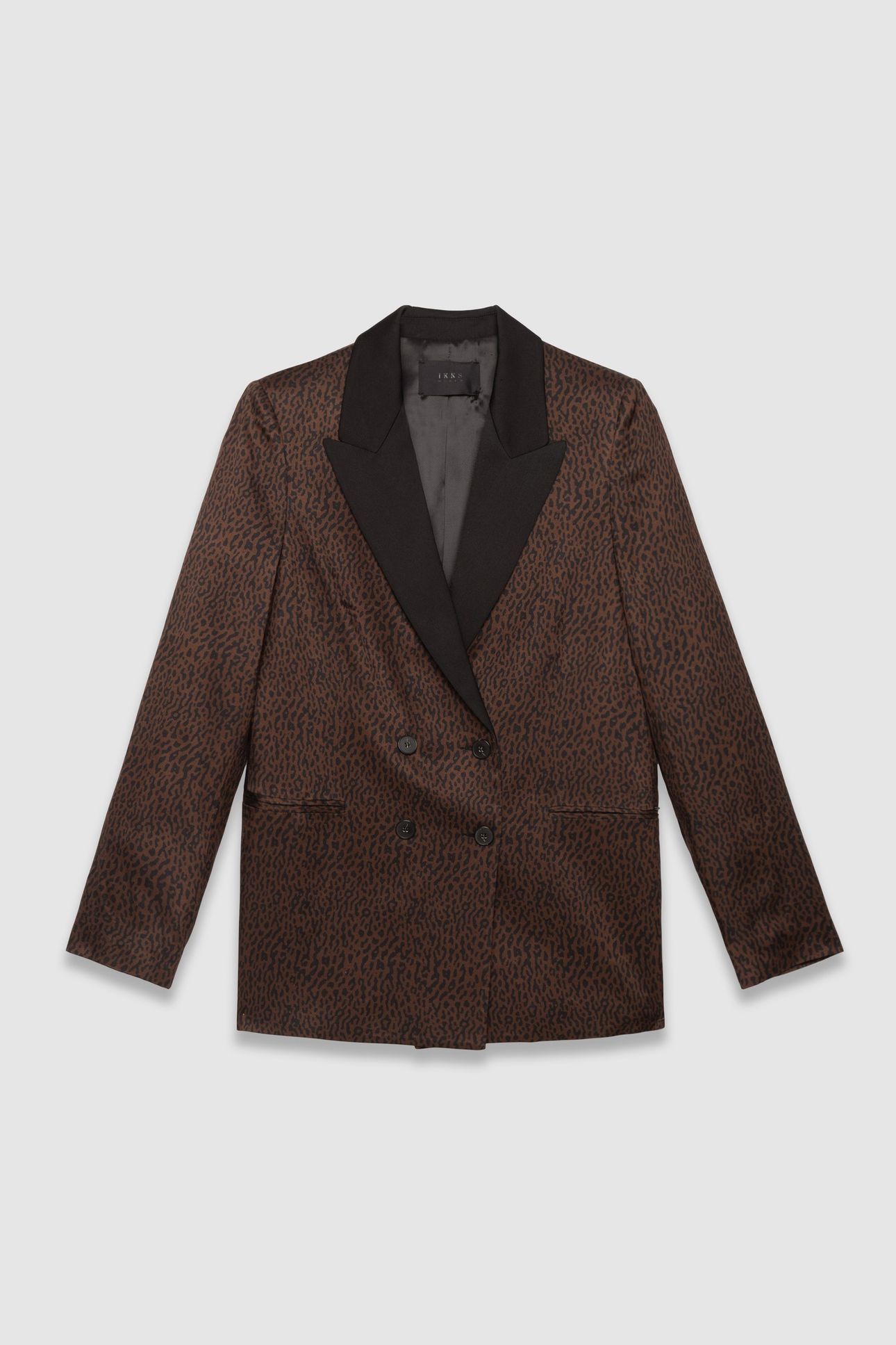 BROWN SUIT JACKET WITH LEOPARD PRINT 4