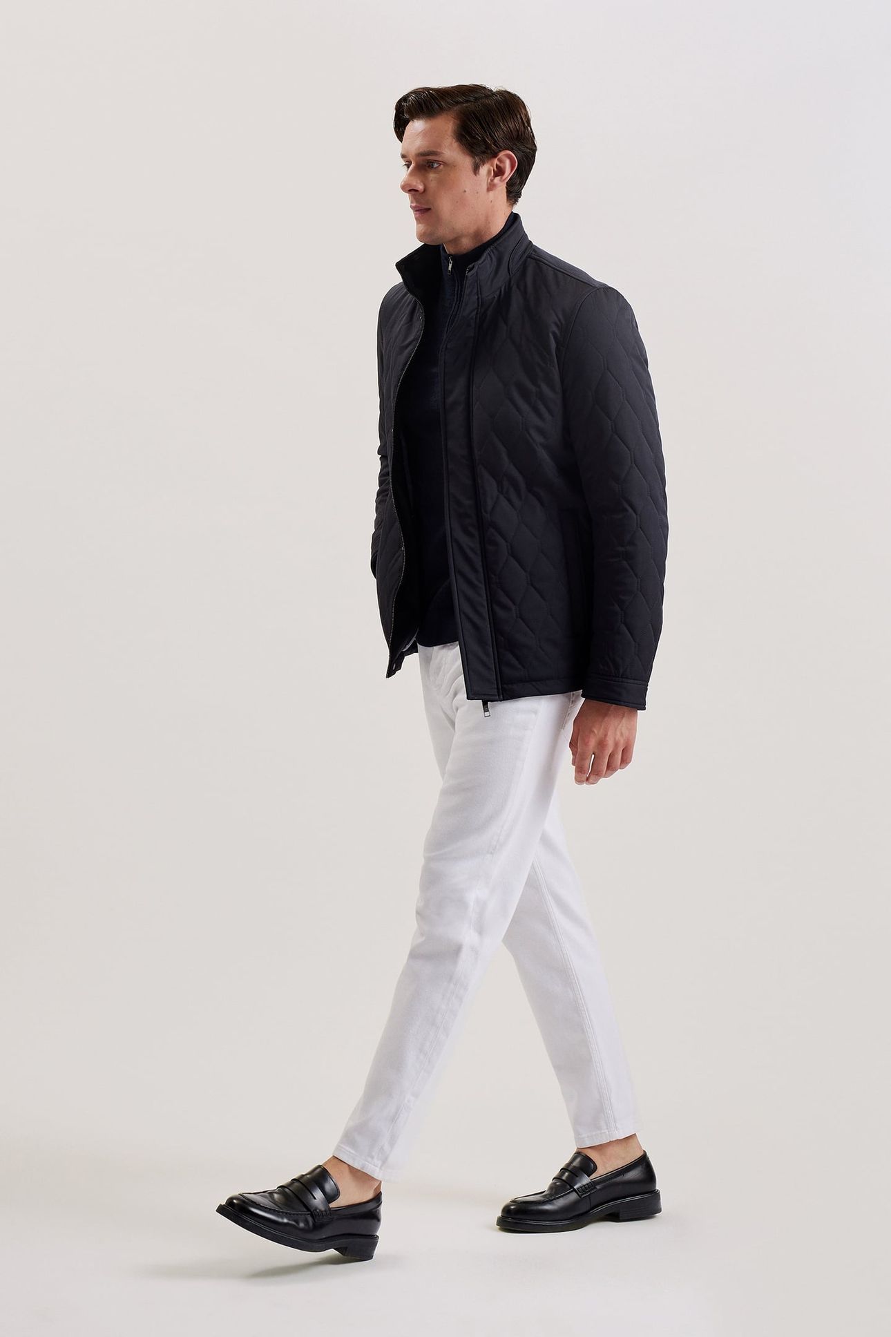 ZAMPA QUILTED FUNNEL JACKET NAVY 3