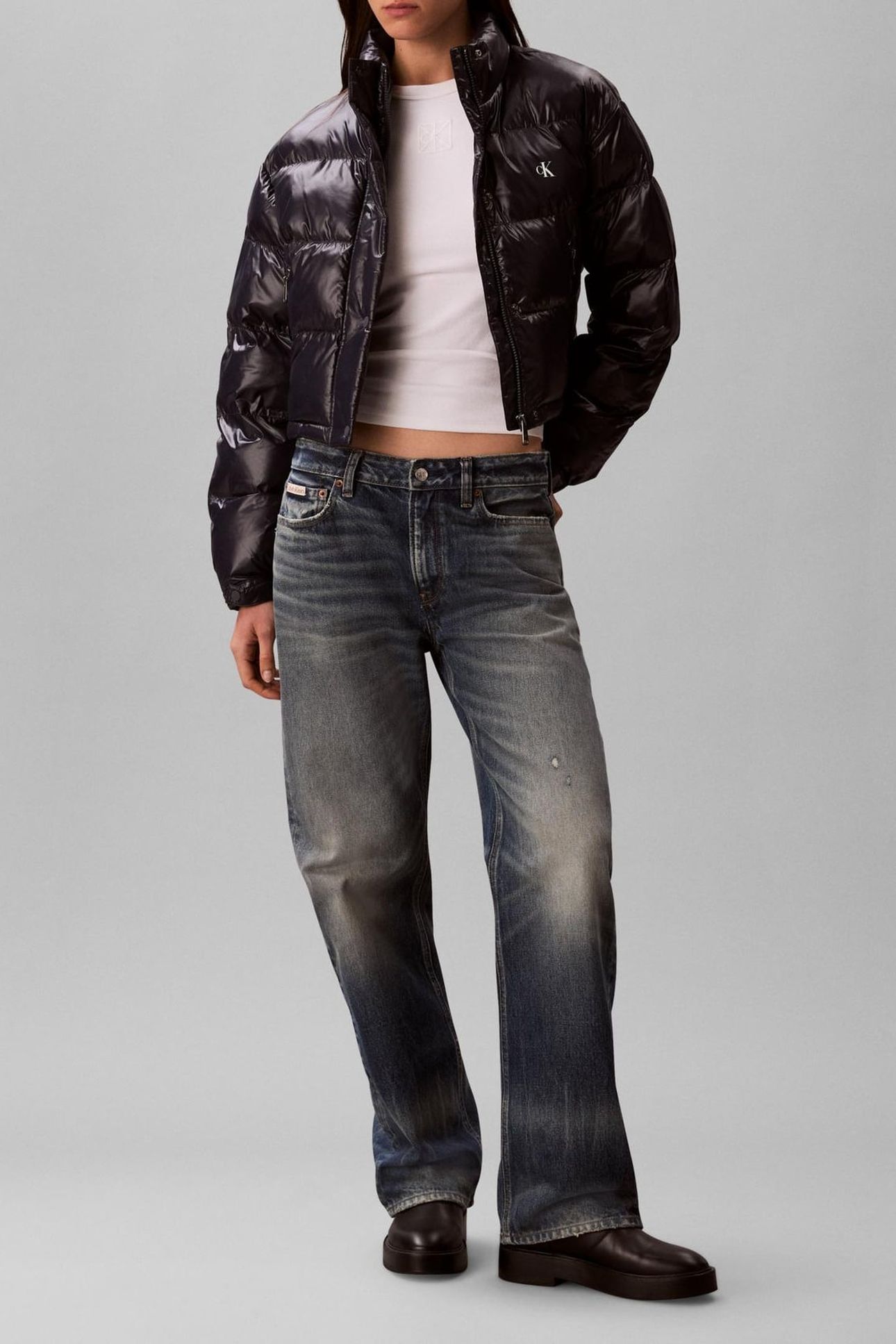 SHINE CROP PUFFER JACKET INKWELL 1