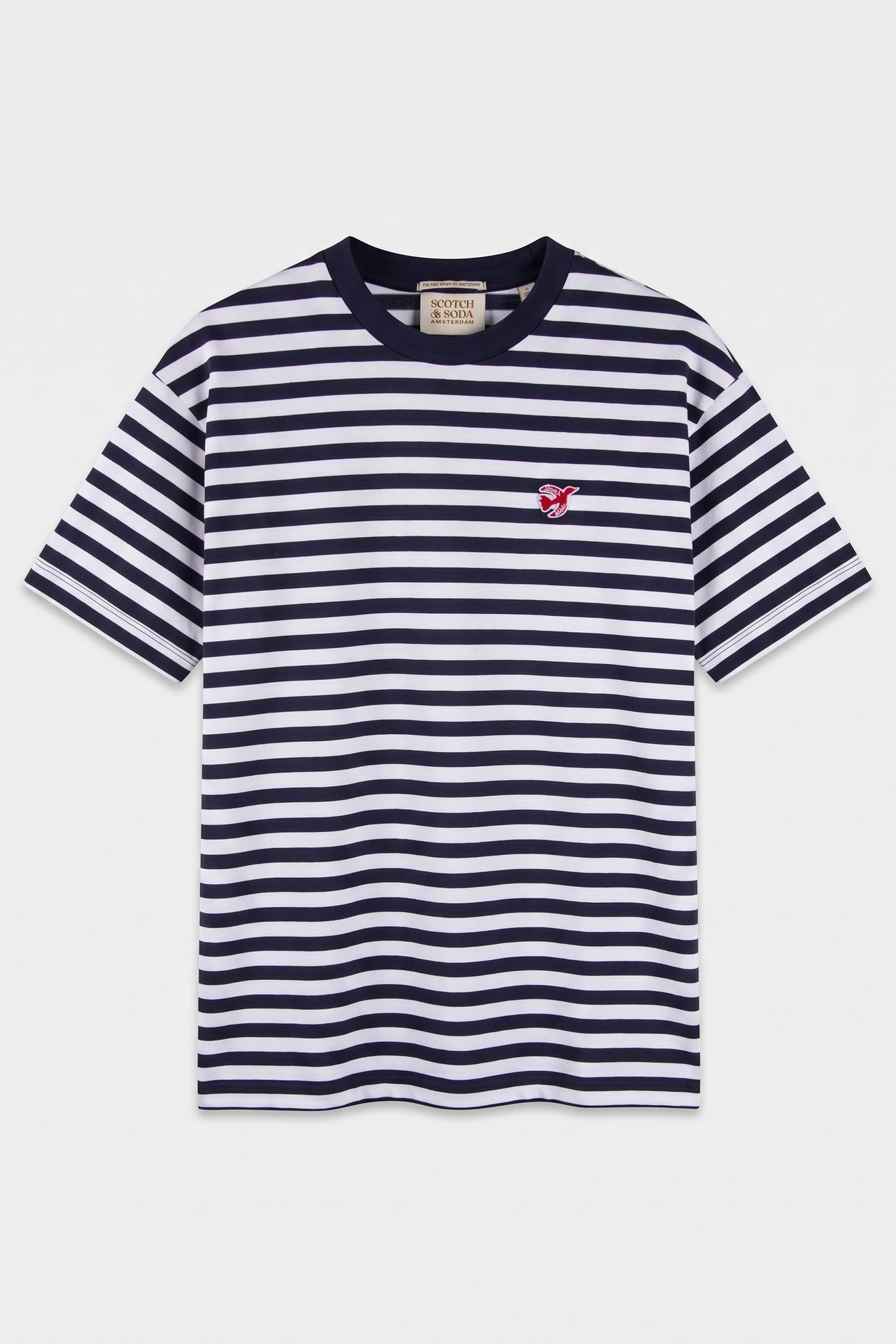 THE FREE SPIRIT PEACE BIRD STRIPED T-SHIRT NAVY/WHITE 3