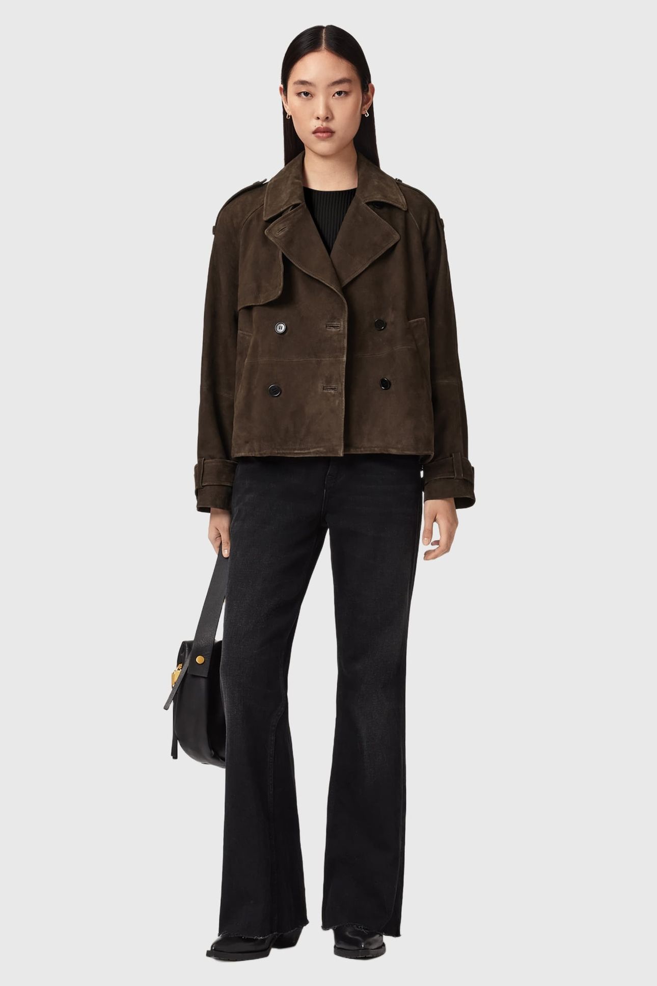REYA CROPPED MAC BITTER BROWN 5